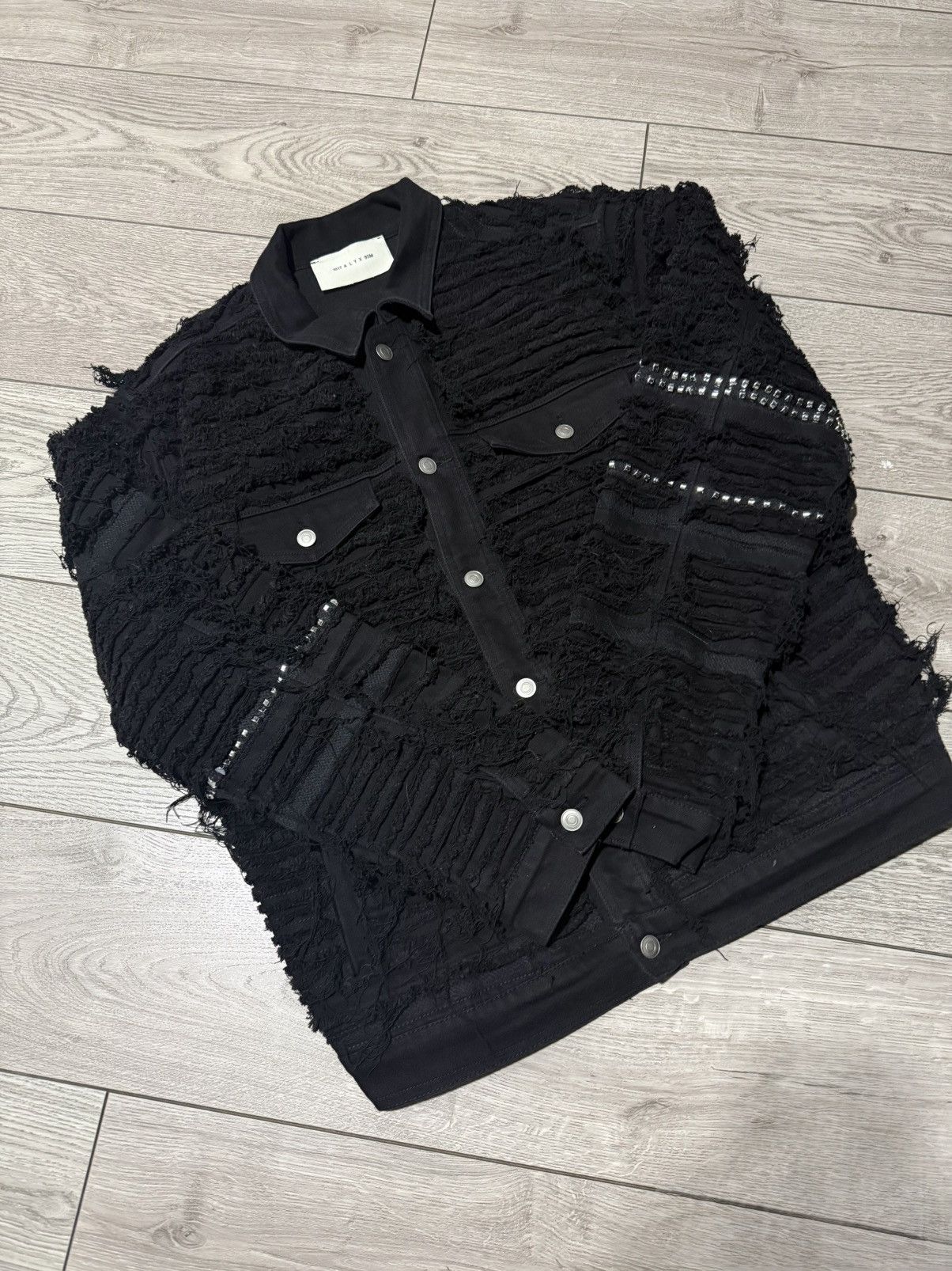 1017 ALYX 9SM × Blackmeans Blackmeans Shredded Denim Stud Jacket Size US M / EU 48-50 / 2 - 1 Thumbnail