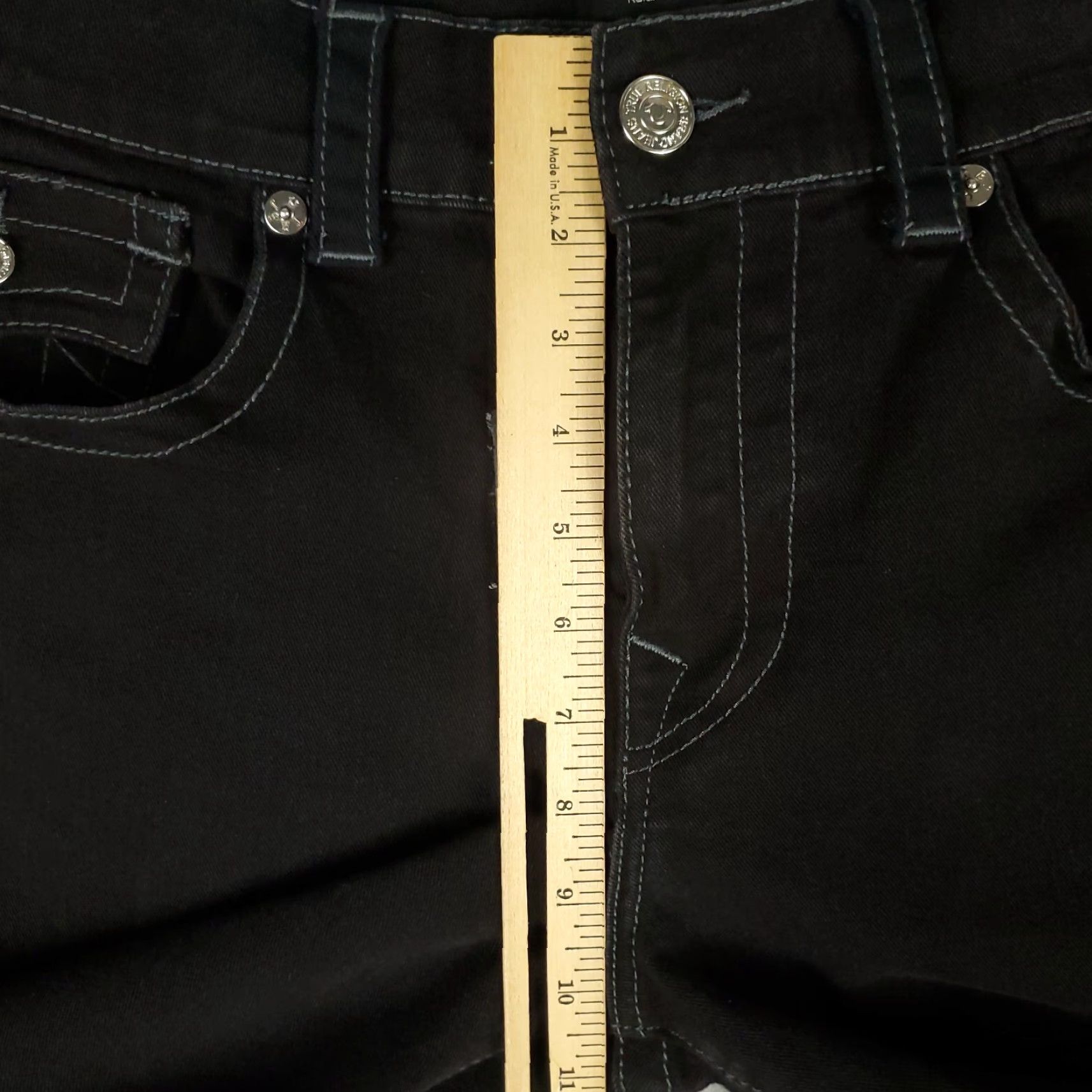 True Religion VINTAGE True Religion Jeans Men's Capri Cut Off Denim 34x23 Black Relaxed Straight Modern USA Size US 34 / EU 50 - 4 Thumbnail