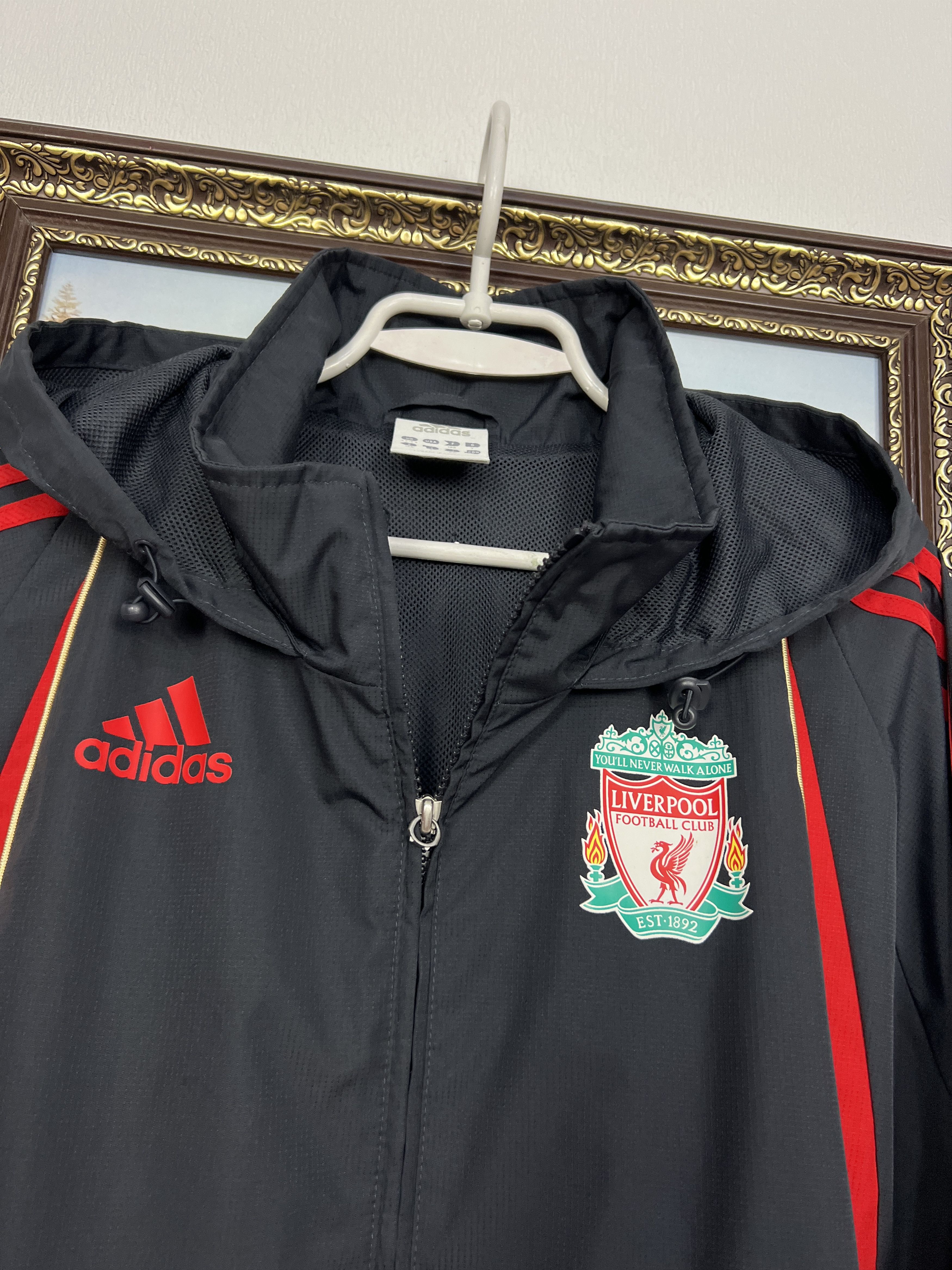 Adidas Liverpool Football Jacket Soccer Track Top Hooded Rare Size US XL / EU 56 / 4 - 2 Thumbnail