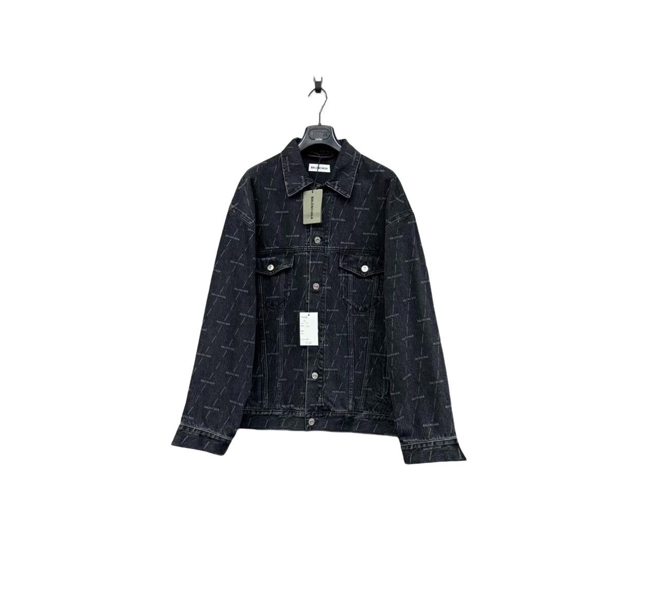 Balenciaga Balenciaga All Over Logo Denim Jacket 40 Size US XXS / EU 40 - 1 Thumbnail