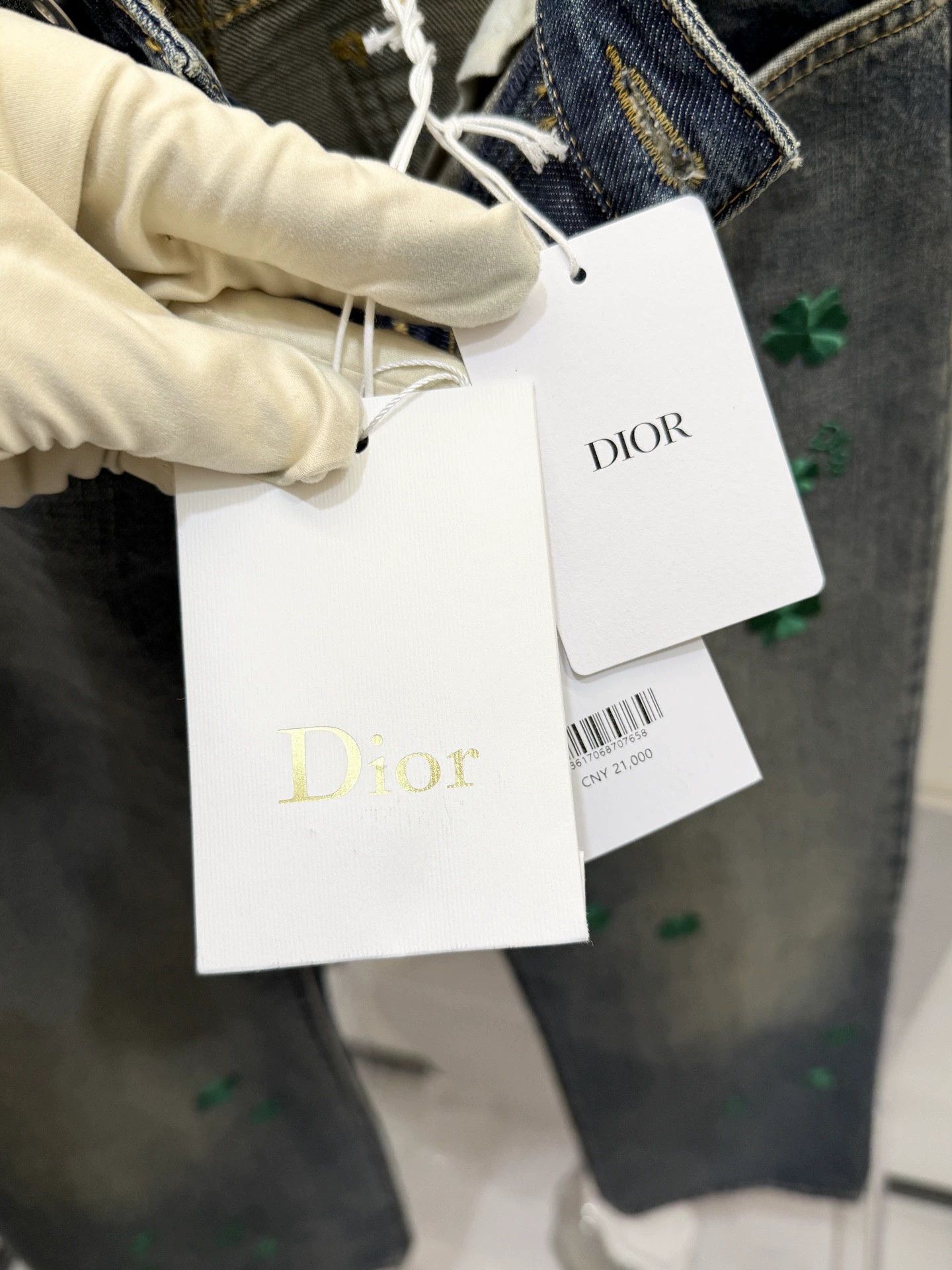 Dior Dior 2026 SS New Blue Clover Embroidery Jeans 40 Size 28" / US 6 / IT 42 - 4 Thumbnail