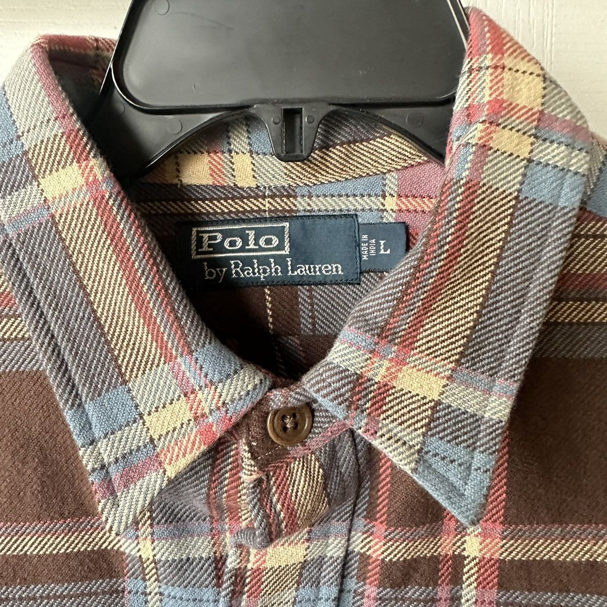 Polo Ralph Lauren Polo Ralph Lauren Flannel Blue Plaid Shirt Large Vintage Size US L / EU 52-54 / 3 - 6 Thumbnail
