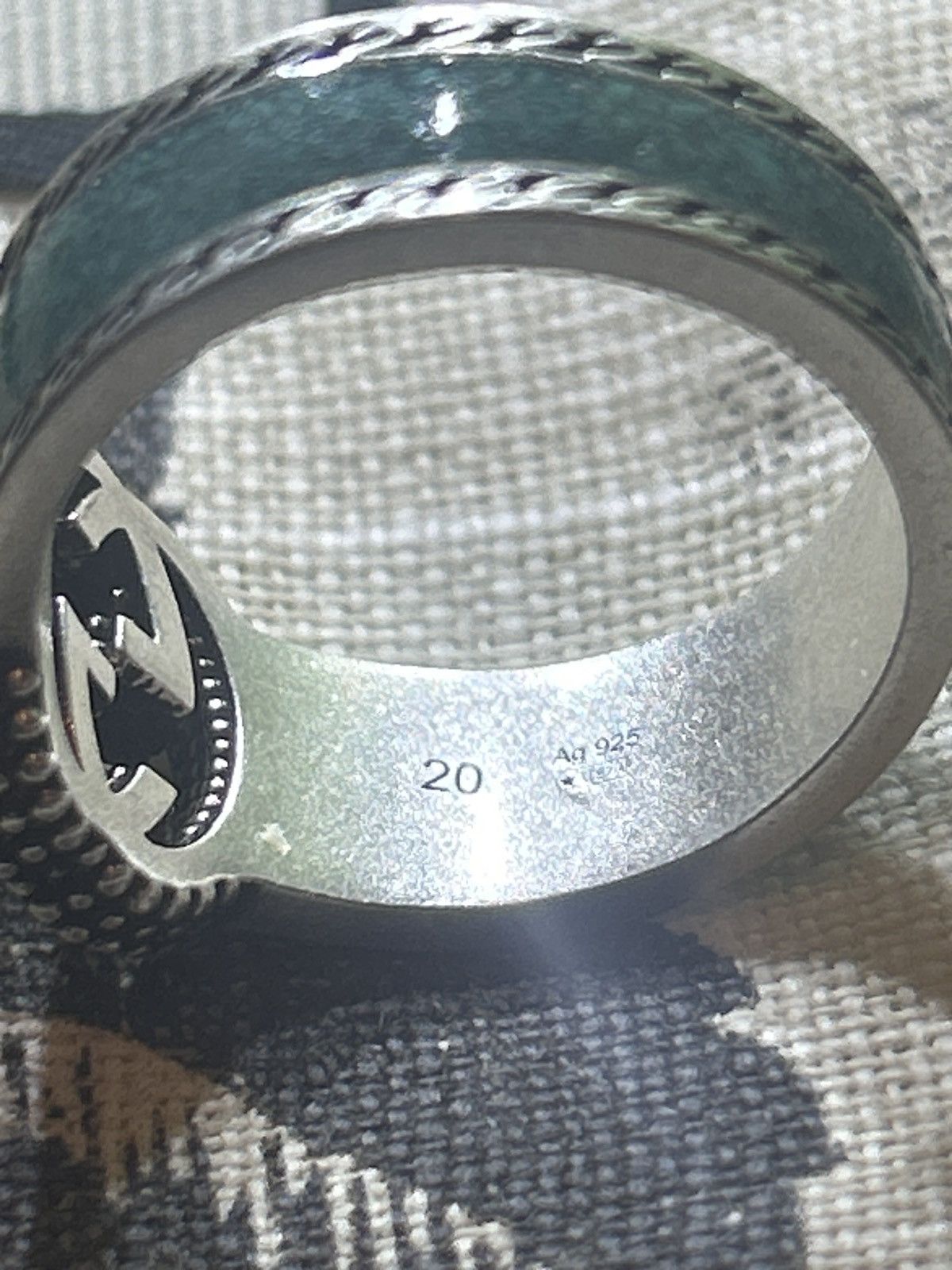 Gucci Gucci Interlocking G Turquoise Enamel Ring 14mm AG925 Size ONE SIZE - 6 Thumbnail