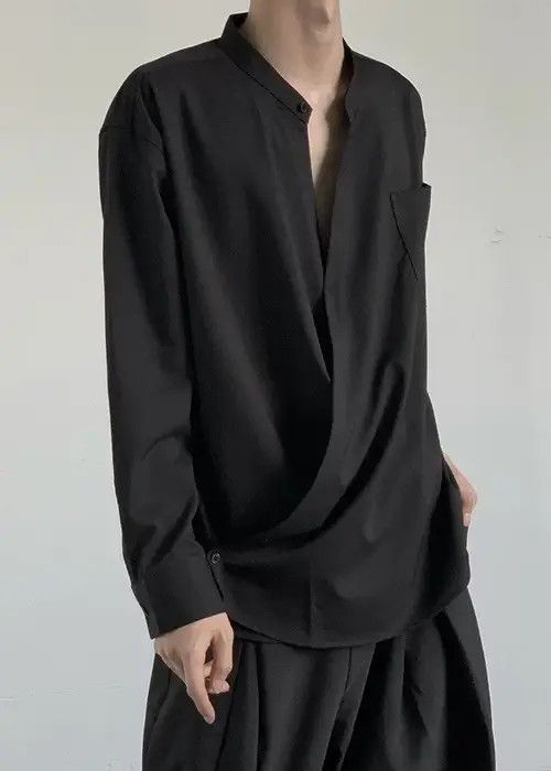 Japanese Brand Masumizu x Sara Cleanfit retro fashion wrap shirt Size US M / EU 48-50 / 2 - 3 Thumbnail