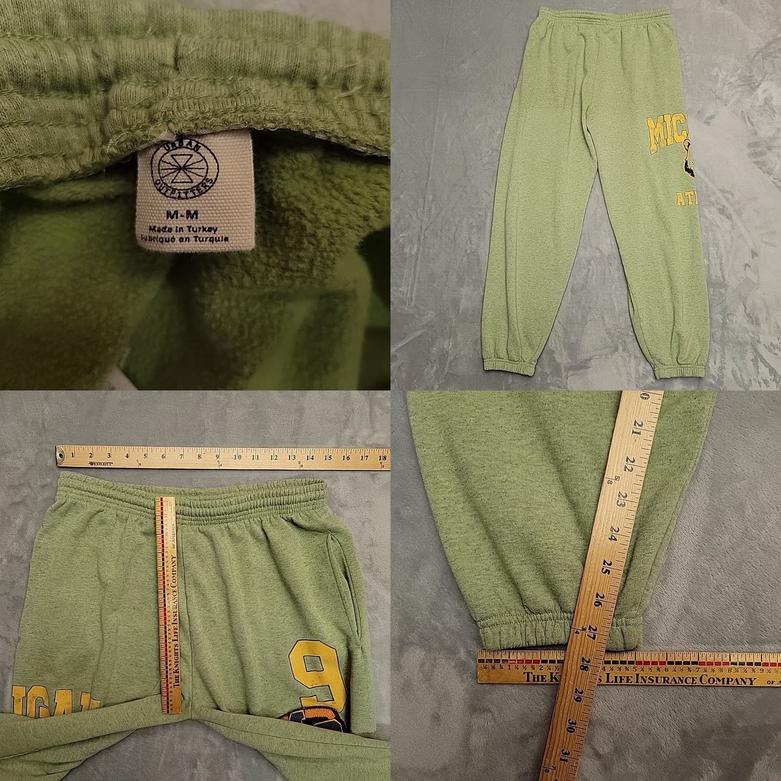 Urban Outfitters Urban Outfitters Sweatpants Mens M Green Michigan 48 Graphic Lounge Collegiate Size US 31 - 8 Thumbnail