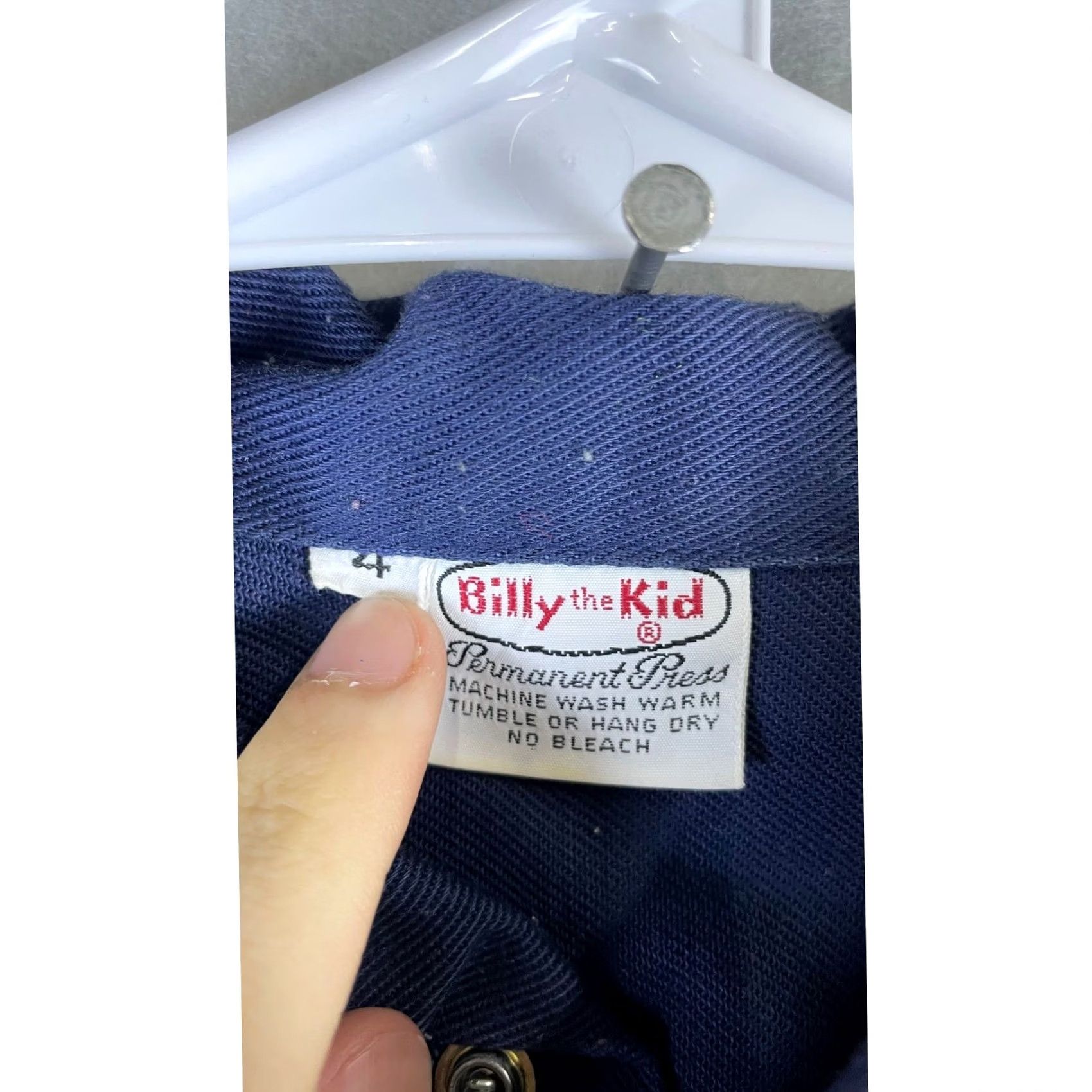 Vintage VINTAGE Billy the Kid Jacket Adult XS Navy Blue Western Denim Mens Size US XS / EU 42 / 0 - 6 Thumbnail