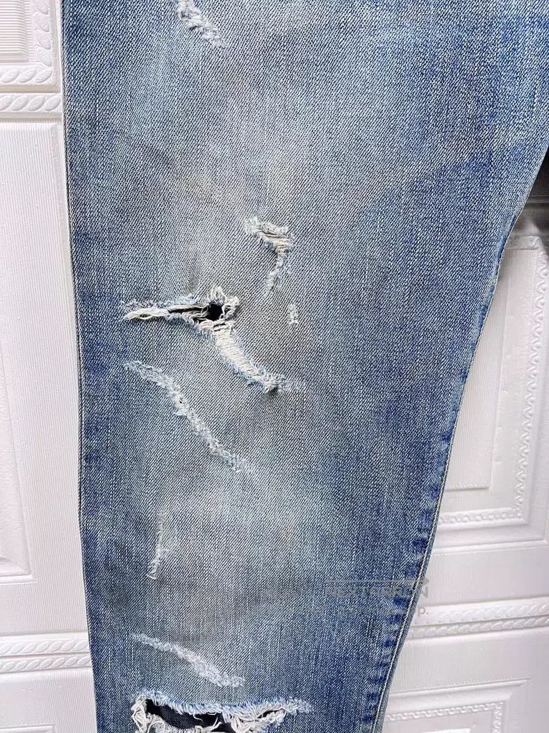 Saint Laurent Paris Saint Laurent Paris Blue Ripped Washed Denim Jeans i Size US 33 - 5 Thumbnail