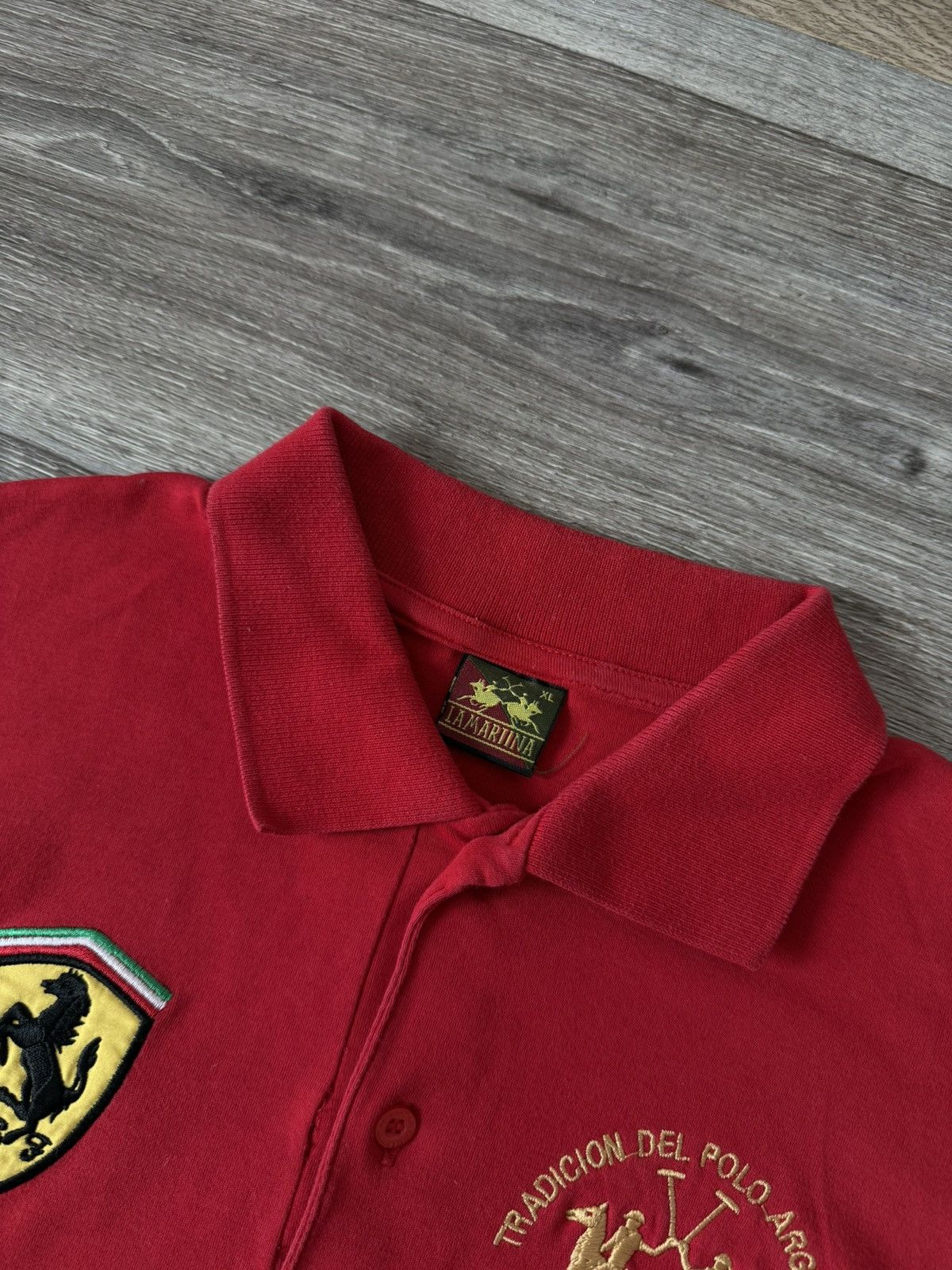 La Martina Ferrari La Martina Racing Vintage Polo Red Italia Shirt Team Size US XL / EU 56 / 4 - 5 Thumbnail