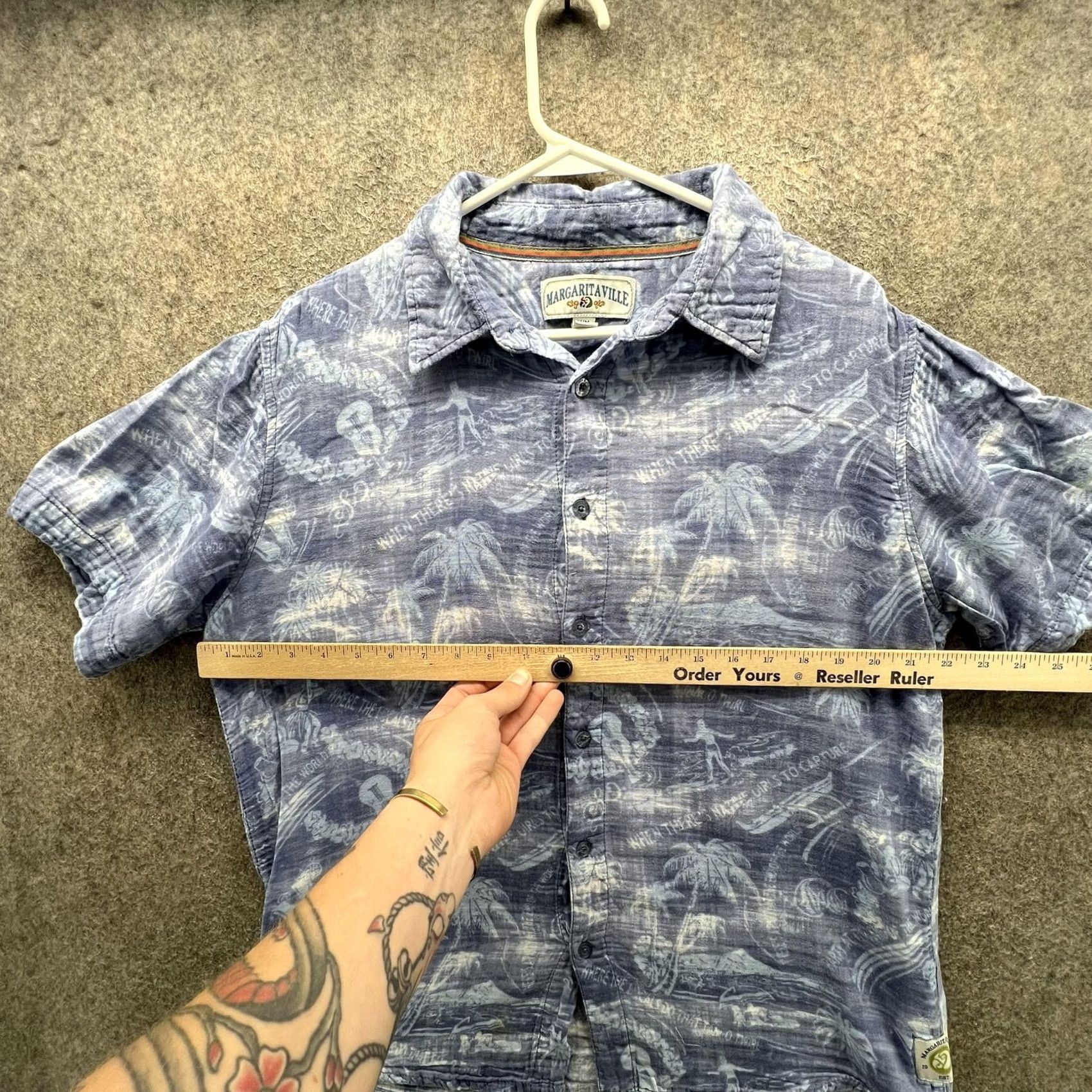 Vintage Margaritaville Shirt Mens Medium Blue Tropical Graphic Short Sleeve Button Front Size US M / EU 48-50 / 2 - 5 Thumbnail