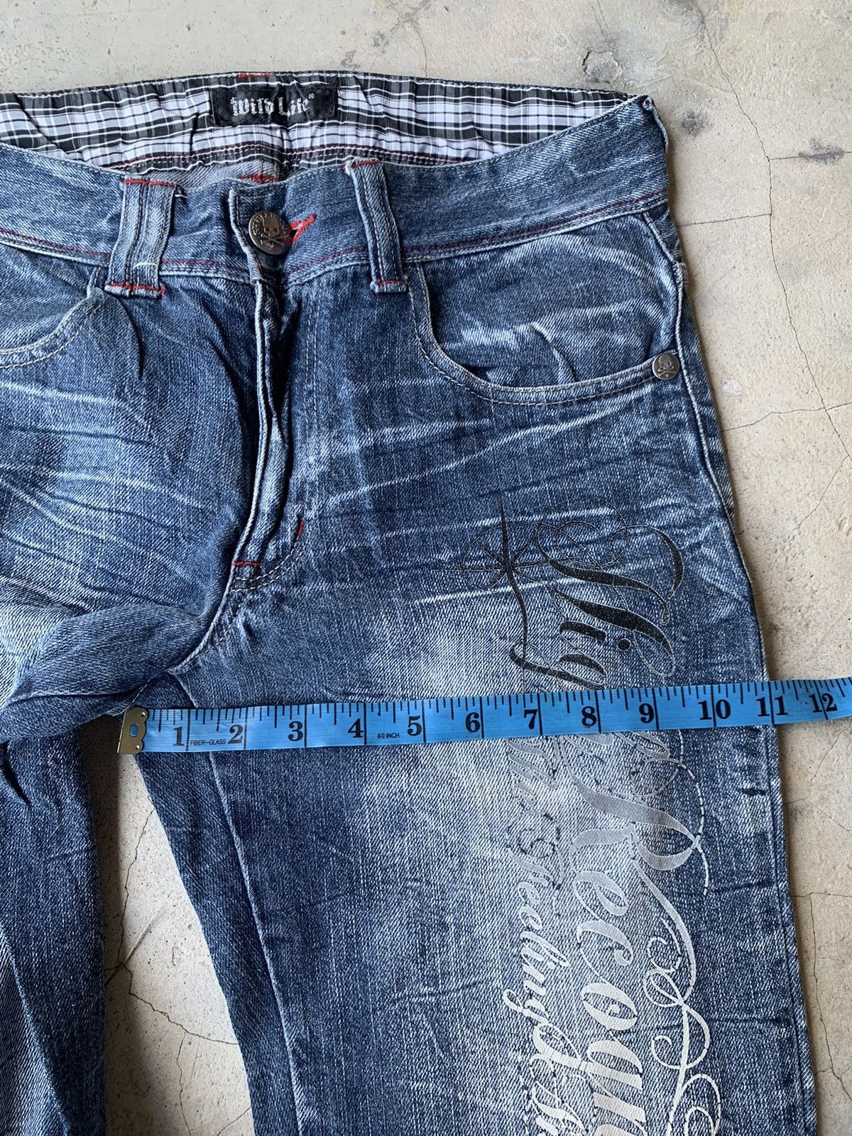 Skull Jeans by an Alchemist Skull bones jean lightning design. Size US 31 - 8 Thumbnail