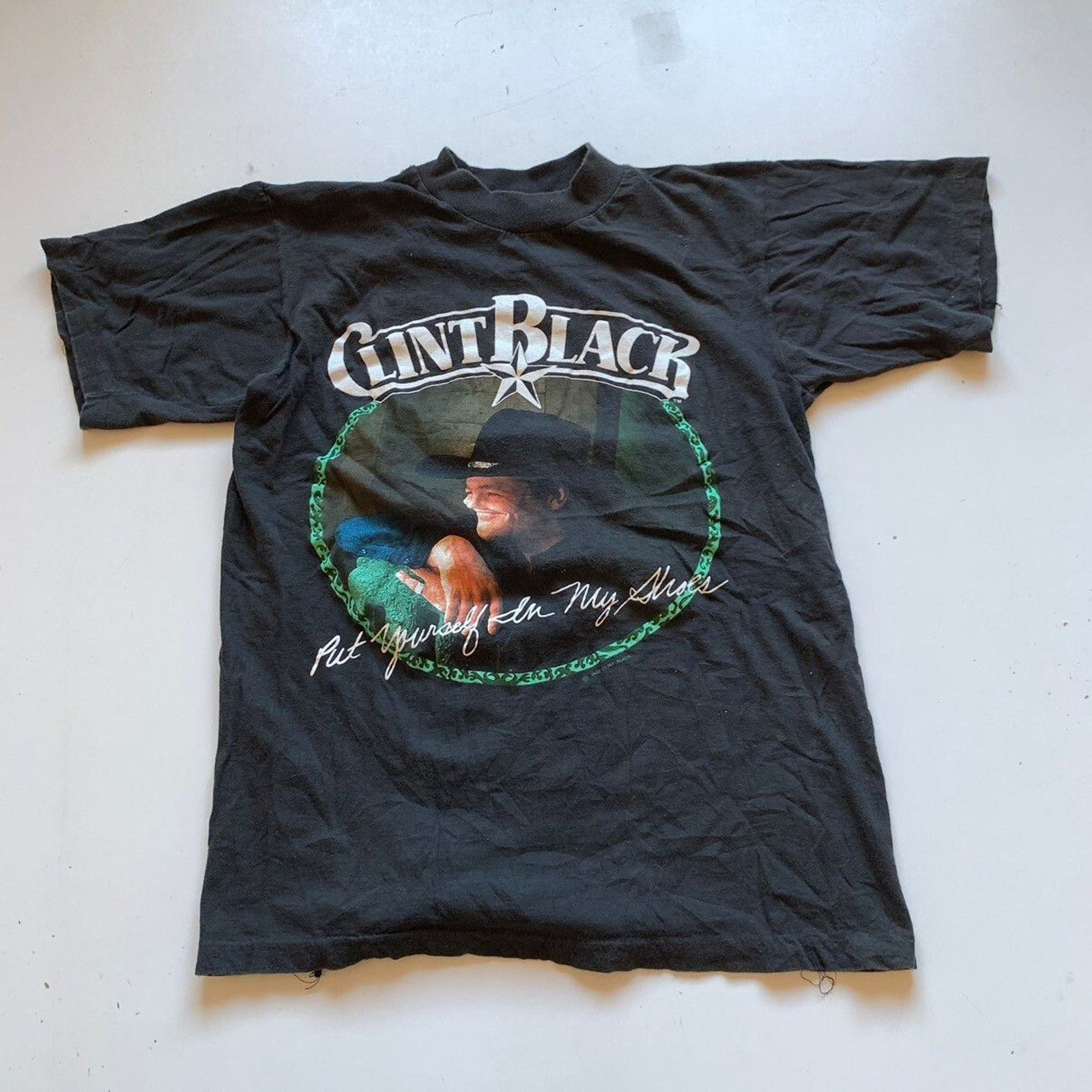 Vintage 90s Clint Black Country Music Tour T Shirt Small