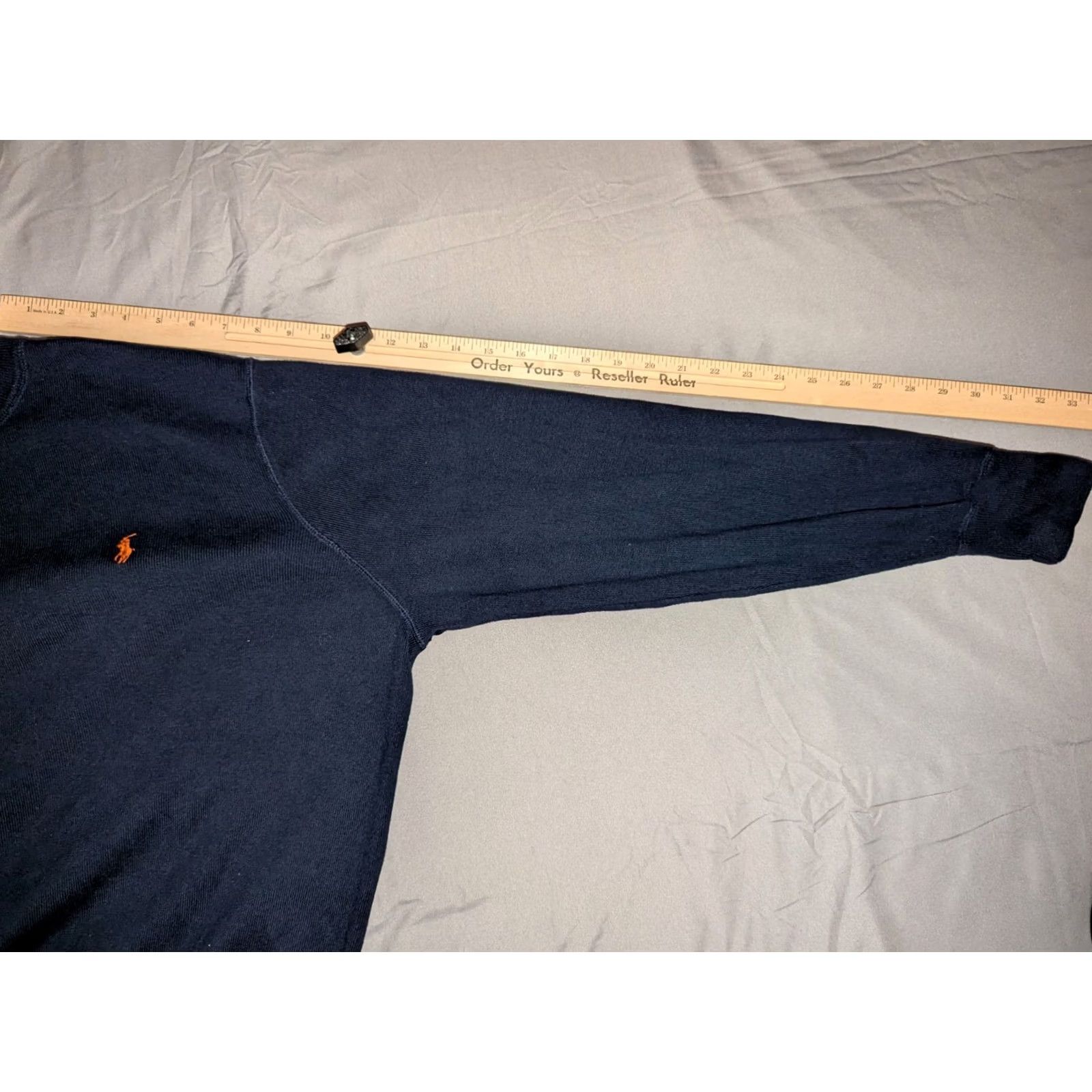 Polo Ralph Lauren VINTAGE Polo Ralph Lauren Knit Sweater Mens 2XL Dark Blue / Orange Pony Cotton Crew Neck Shirt Adults 90s Classic Preppy Mens Size US XXL / EU 58 / 5 - 7 Thumbnail