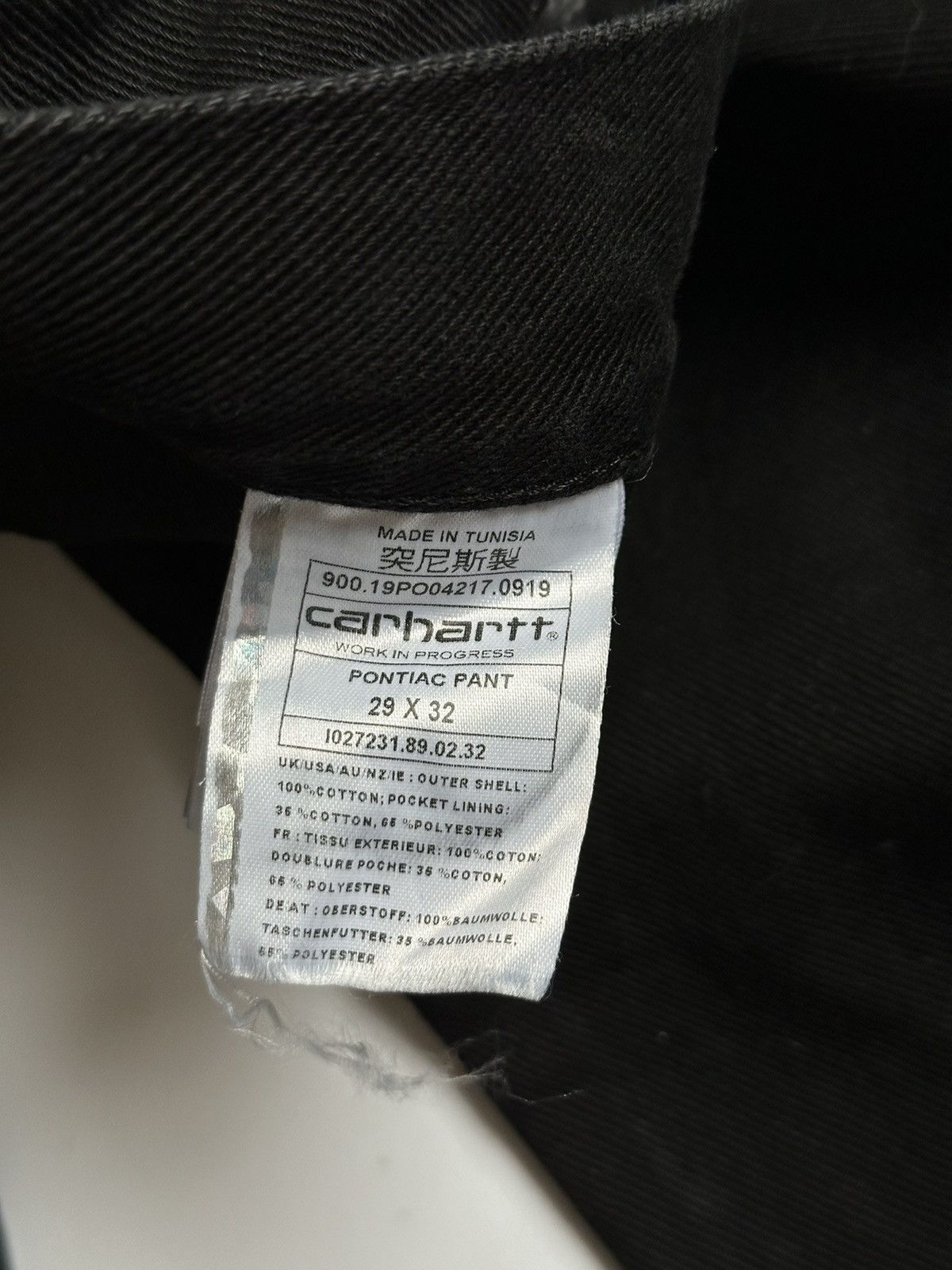 Carhartt Carhartt WIP Pontiac Pants Black Denim Jeans 29x32 Workwear Size US 29 - 9 Thumbnail
