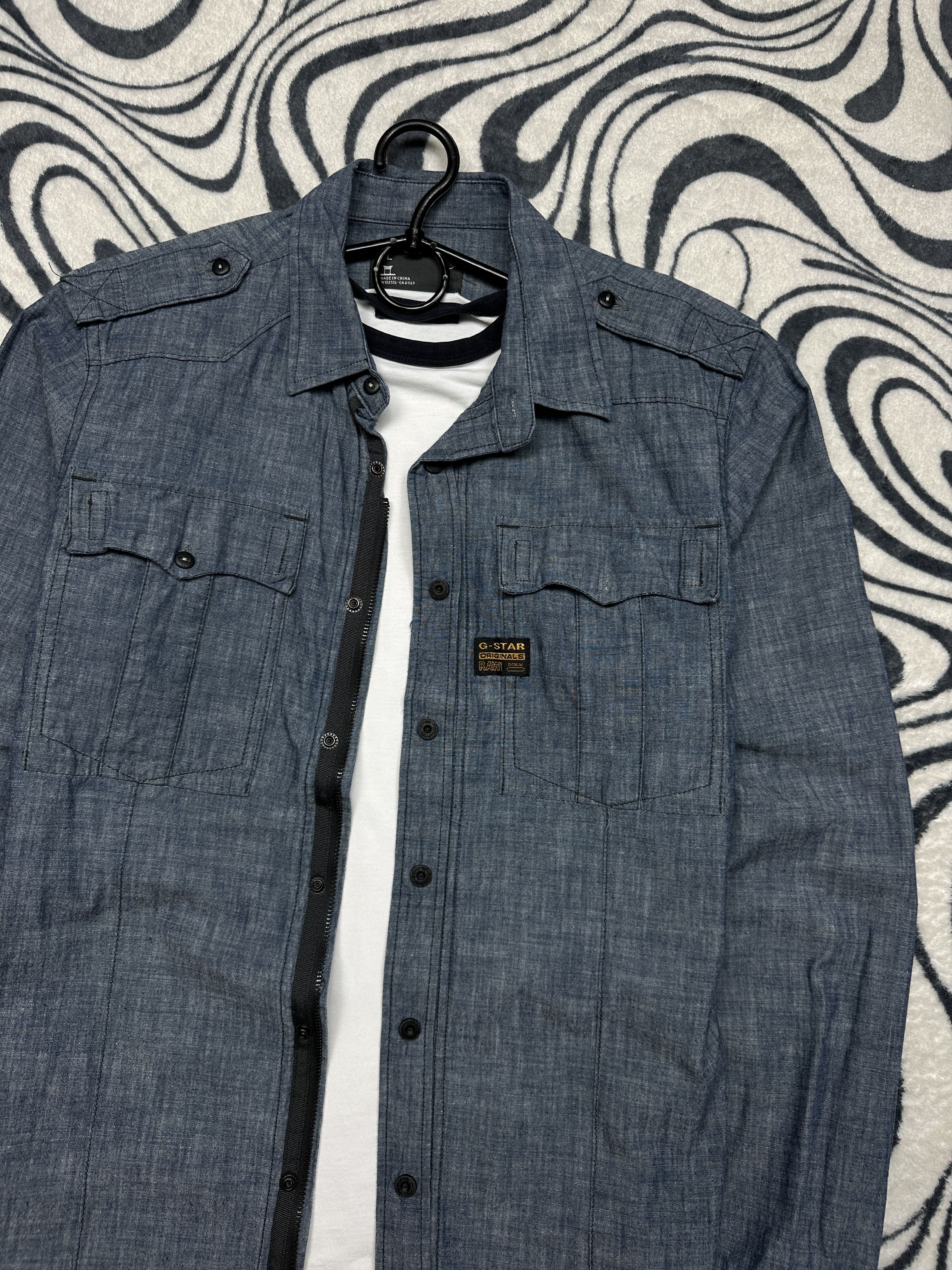 G-Star G Star Raw Mens Gould Chambray Denim Overshirt Shirt Size US L / EU 52-54 / 3 - 2 Thumbnail