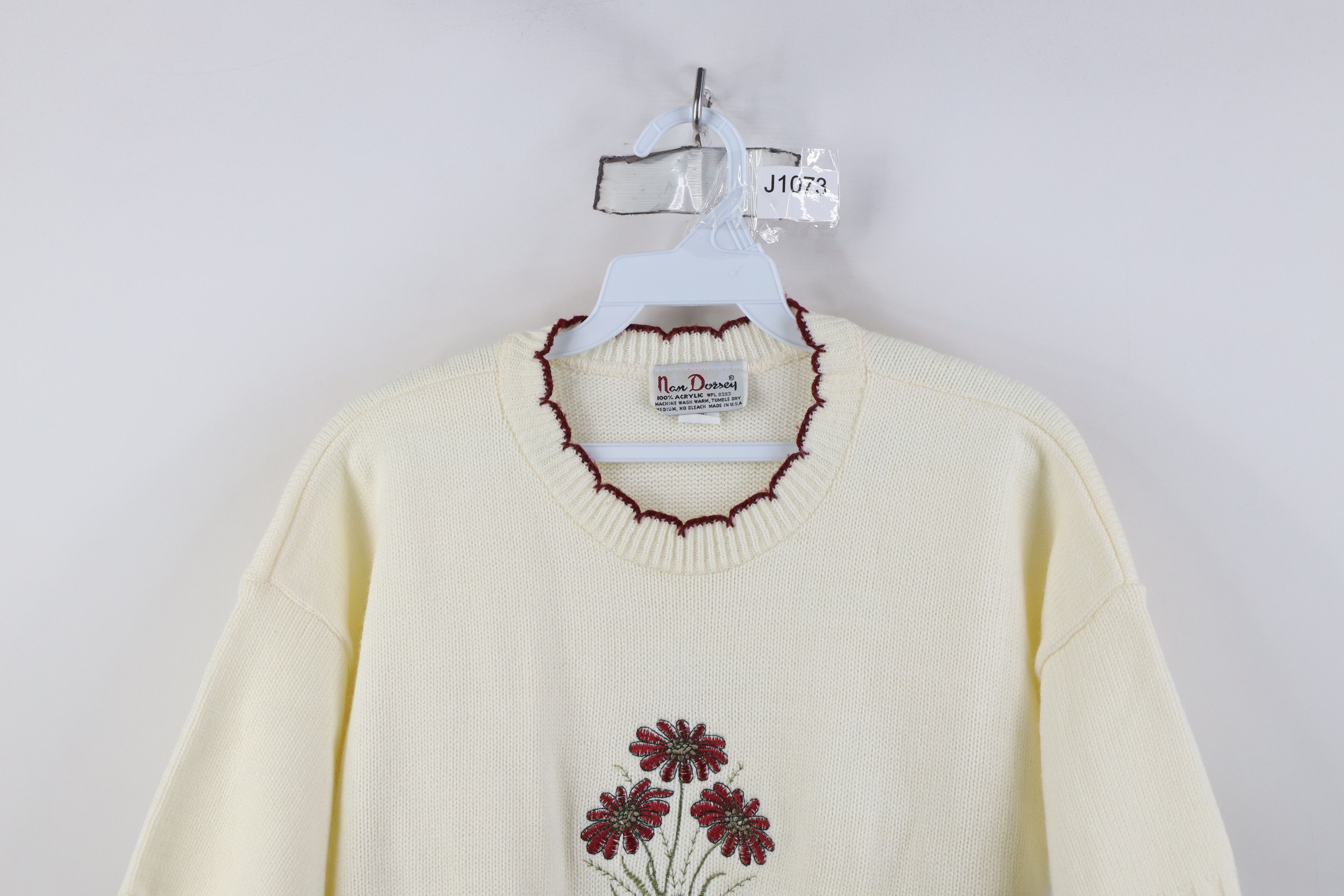 Vintage Vintage 70s Streetwear Knit Short Sleeve Sweater Cream USA Size M / US 6-8 / IT 42-44 - 2 Thumbnail