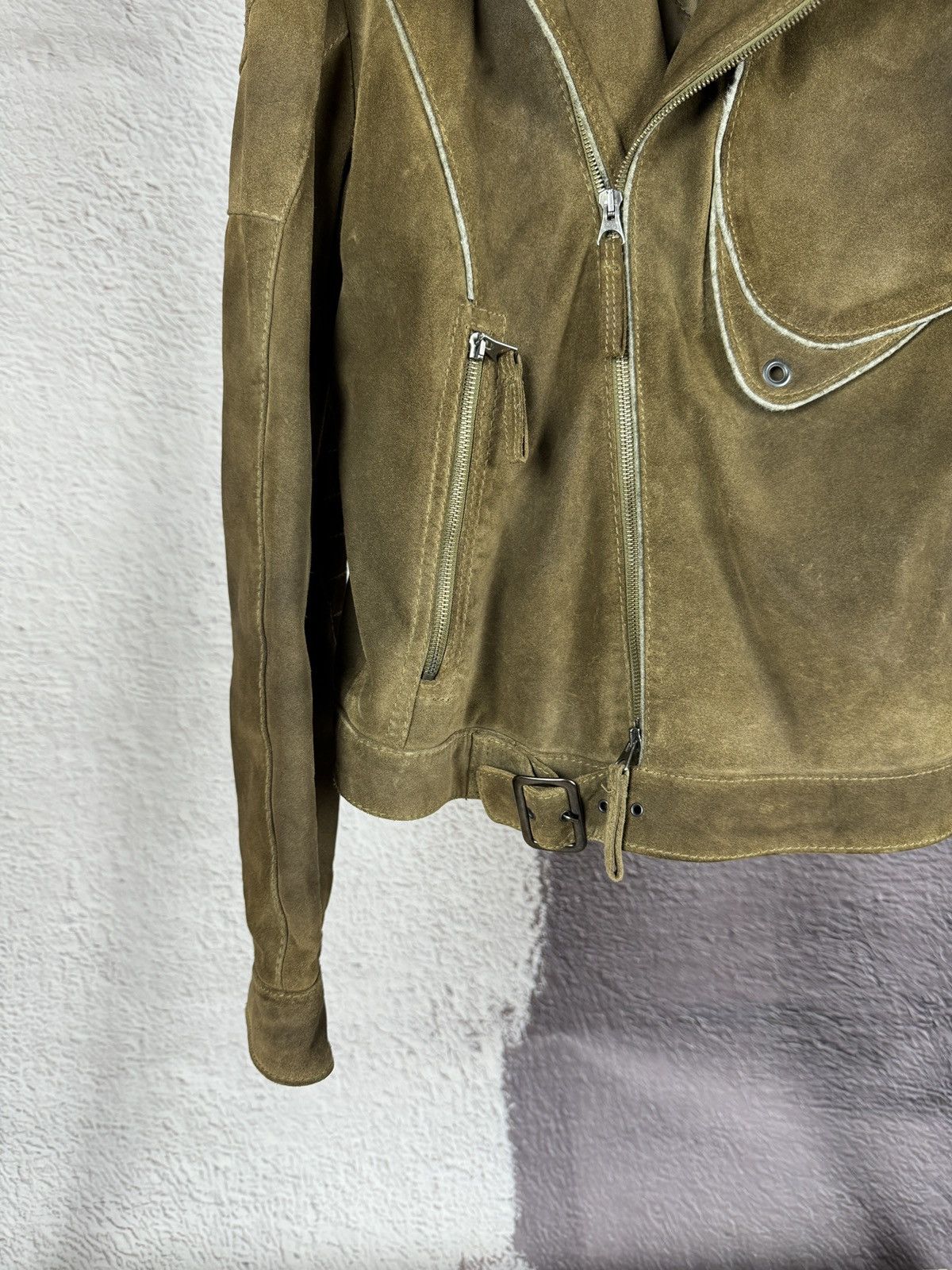 Armani Armani Jeans moto biker frontal pocket leather suede jacket Size US L / EU 52-54 / 3 - 5 Thumbnail
