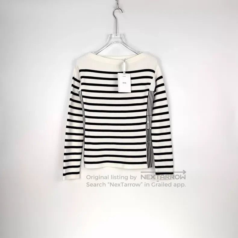 Dior Dior Black and white striped knitted long sleeves Size XS / US 0-2 / IT 36-38 - 3 Thumbnail