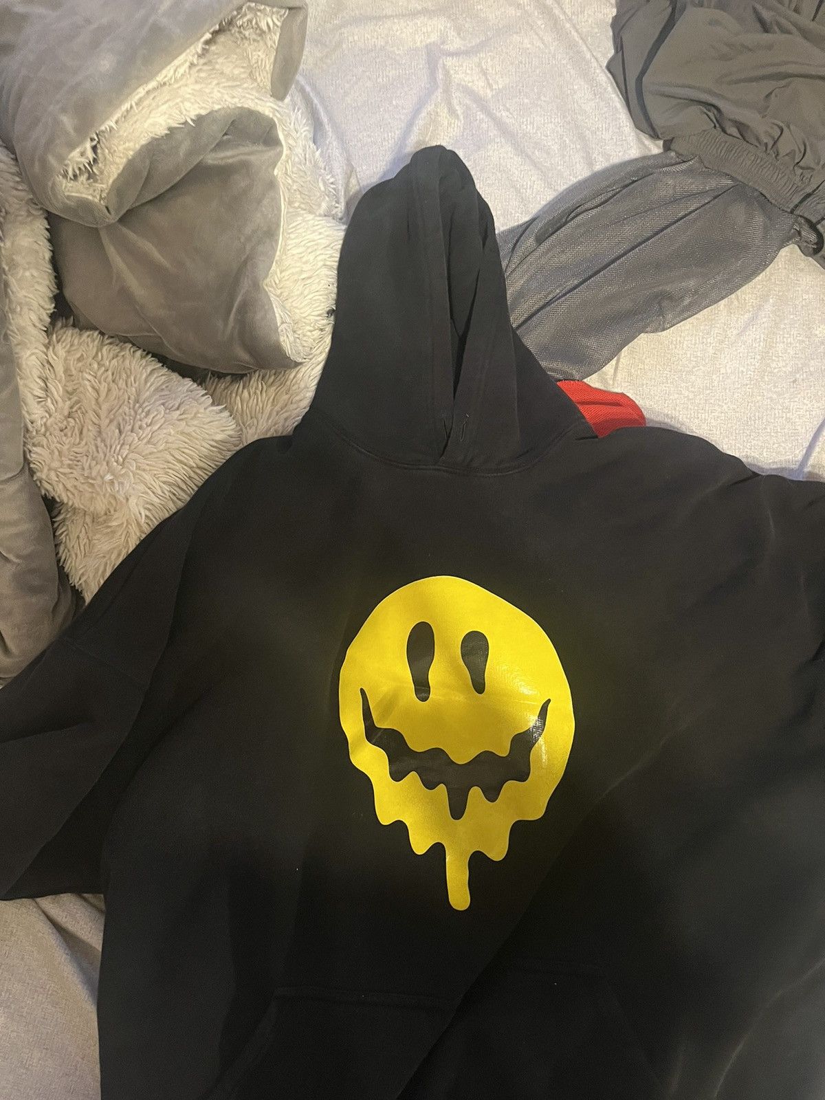 image of Balenciaga Smiley Hoodie in Black, Men's (Size Small)