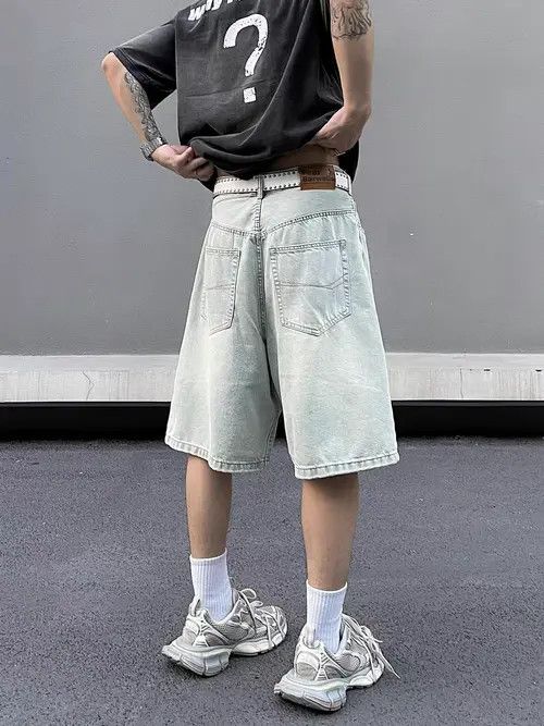 VIBE Vintage High Street Hip Hop Loose Fit Denim Shorts Size US 29 - 3 Thumbnail