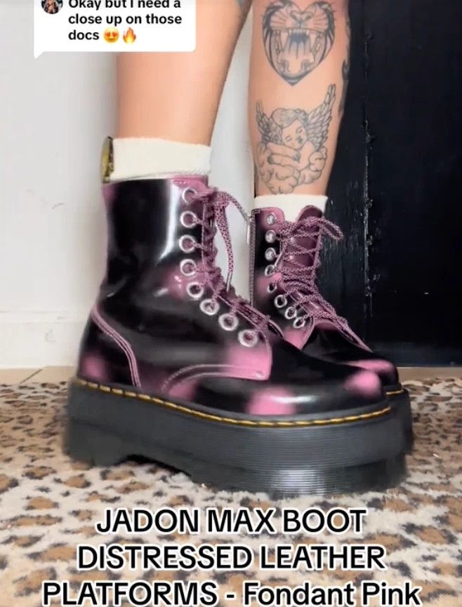 Dr. Martens JADON MAX DISTRESSED LEATHER PLATFORMS Size US 10 / IT 40 - 2 Thumbnail