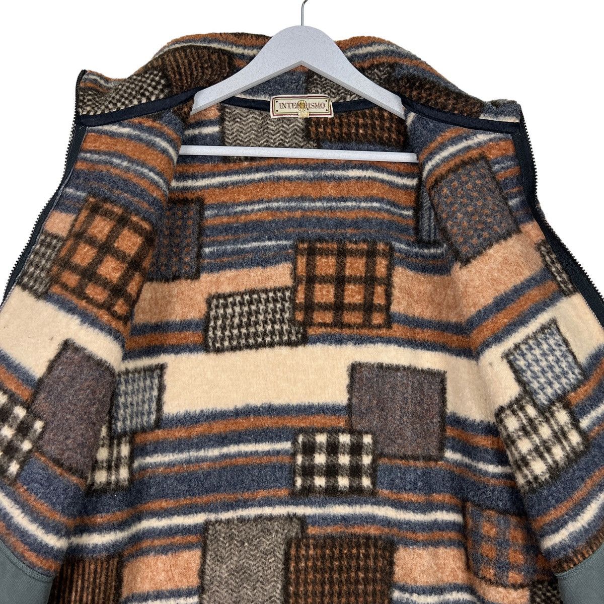 Japanese Brand 🔥 INTERROSMO PATCHWORK FLEECE JACKET NICE DESIGN Size US L / EU 52-54 / 3 - 12 Thumbnail