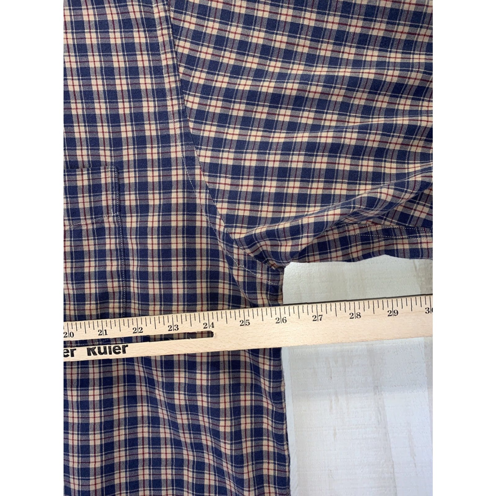 Abercrombie & Fitch VINTAGE Abercrombie & Fitch Mens Button-Down Shirt Plaid Blue Tan L -> (adjusted within rules?) Size US L / EU 52-54 / 3 - 5 Thumbnail