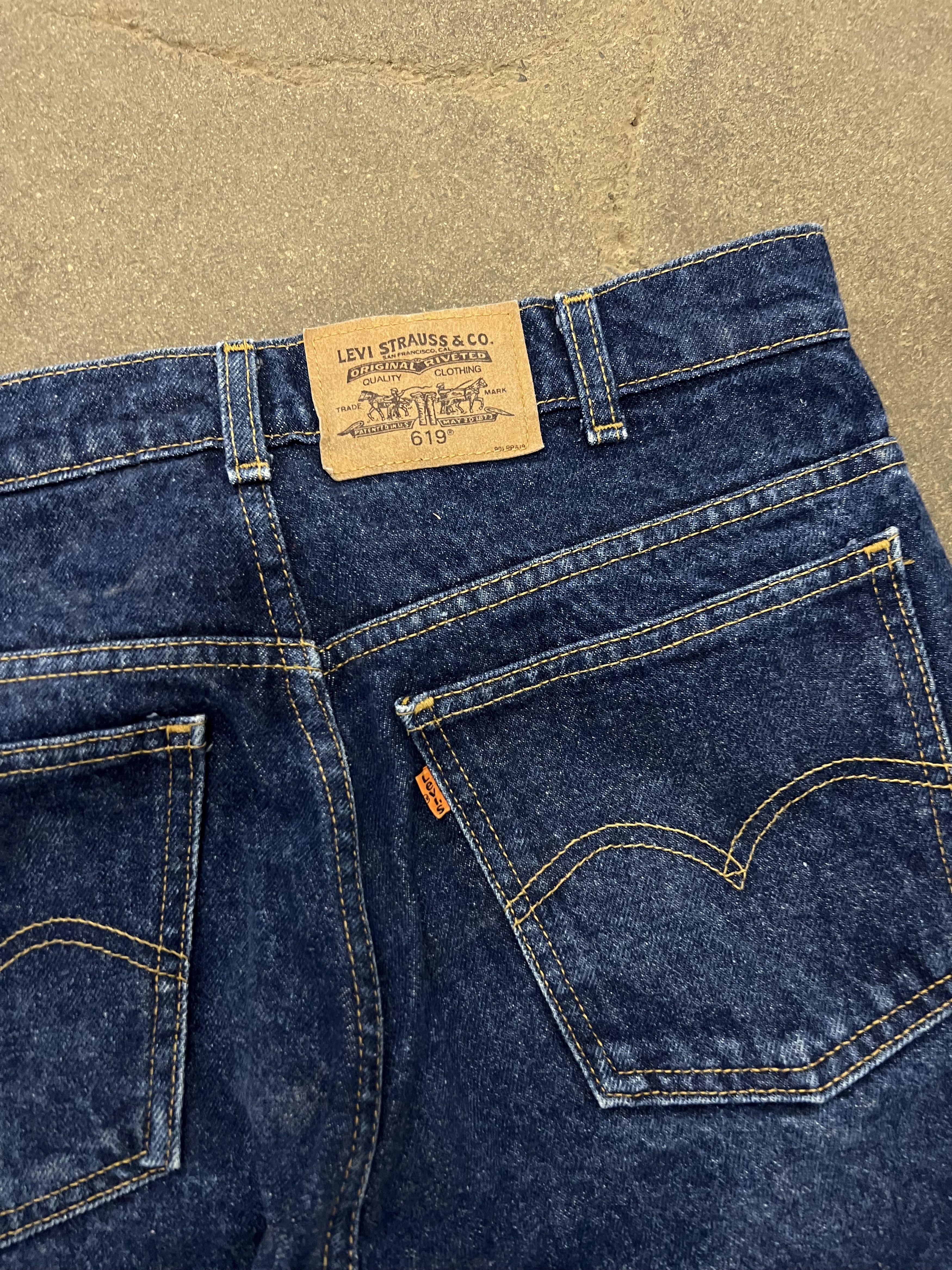 Levi's × Vintage VTG 1988 Levi's 619 Orange Tab Dark Wash Denim Jeans Size US 32 / EU 48 - 6 Thumbnail