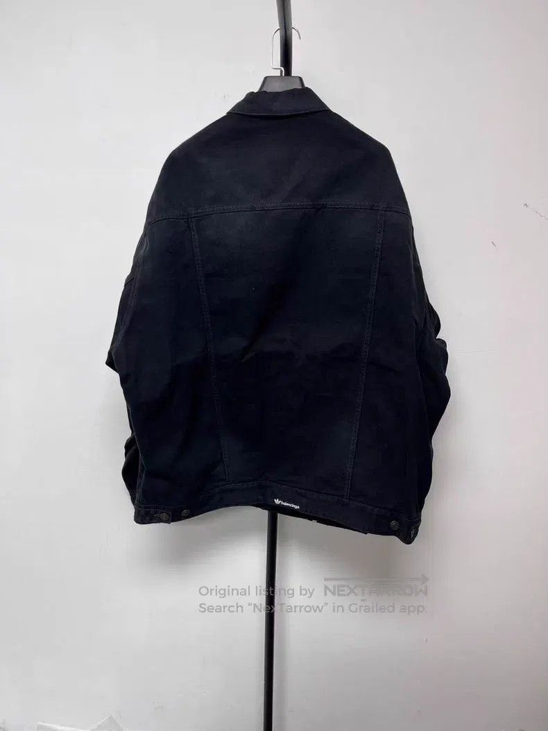 Balenciaga Balenciaga Logo Printed Striped Long Sleeve Denim Jacket Size US S / EU 44-46 / 1 - 2 Thumbnail