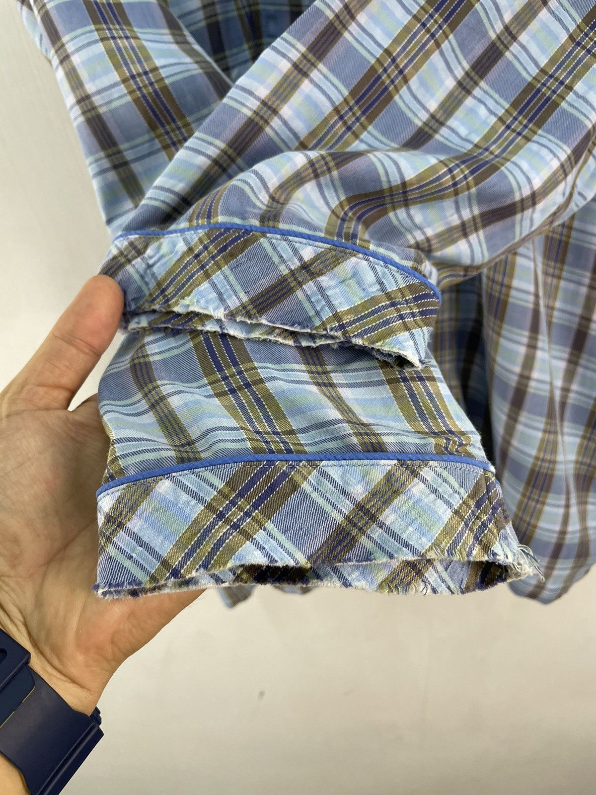 Christian Dior Monsieur Vintage Christian Dior Pyjama Shirt Long Sleeve Checked Size US L / EU 52-54 / 3 - 4 Thumbnail
