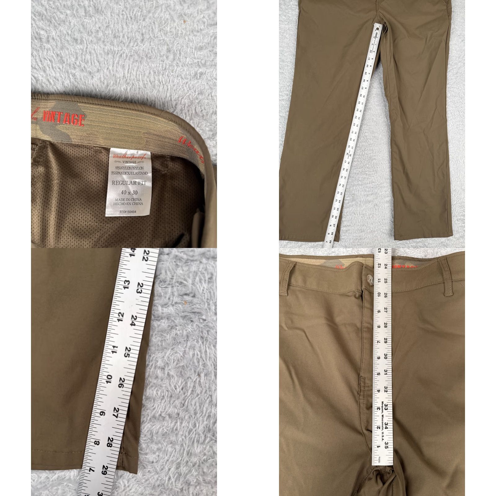 Weatherproof Weatherproof Mens Pants Cargo Straight Leg 40 Beige Nylon 30 Inseam Regular Size 40 x 30 Vintage No Size US 40 / EU 56 - 8 Thumbnail