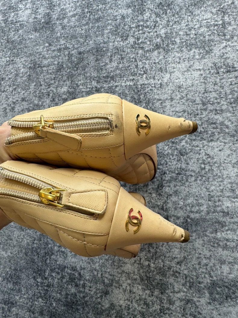 Chanel Chanel Quilted Beige High Heels -2505 Size US 6.5 / IT 36.5 - 5 Thumbnail