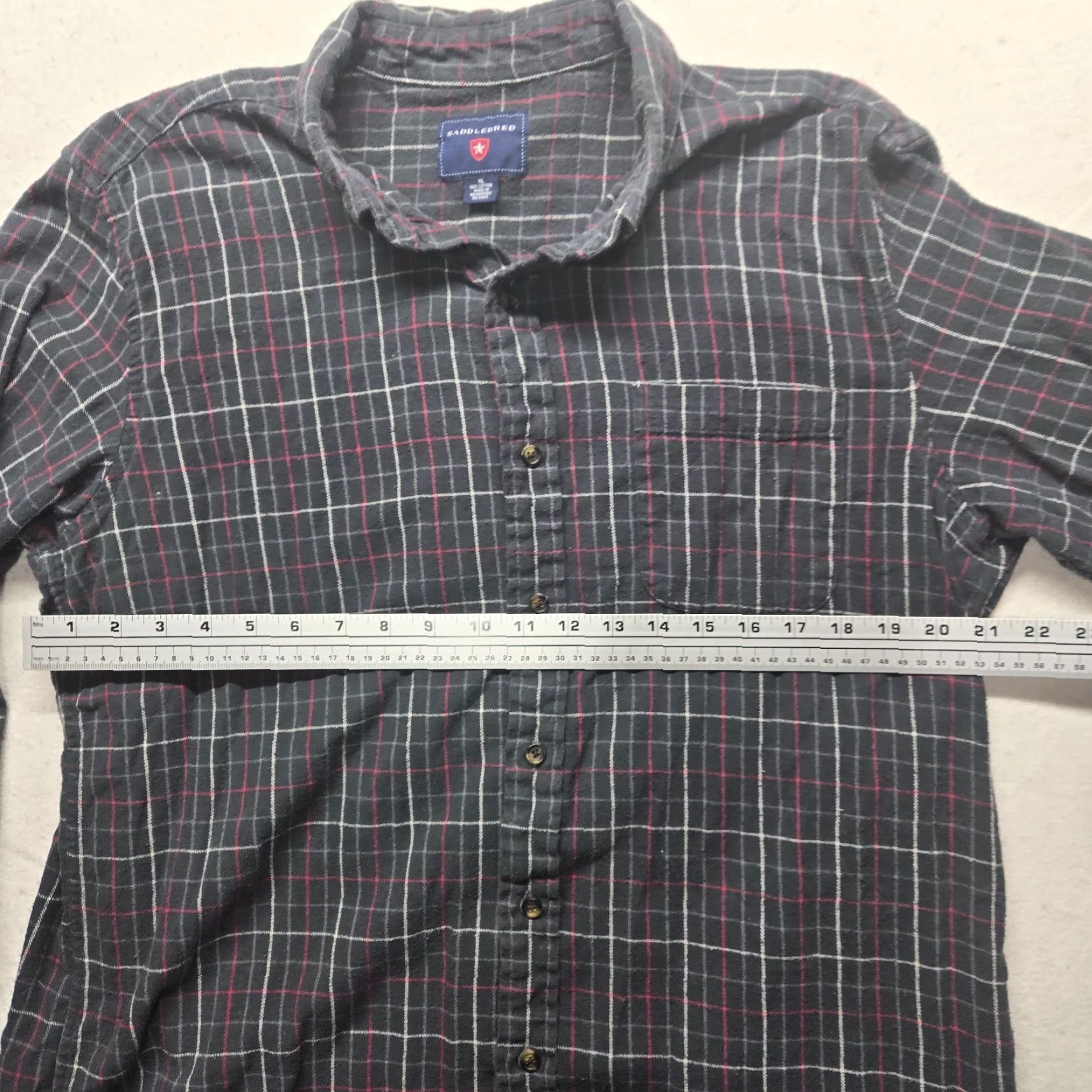 Vintage Saddlebred Shirt Black Plaid Button-Up Adult XL Mens Casual Classic Flannel Cotton Cotton Shirt Size US XL / EU 56 / 4 - 3 Thumbnail
