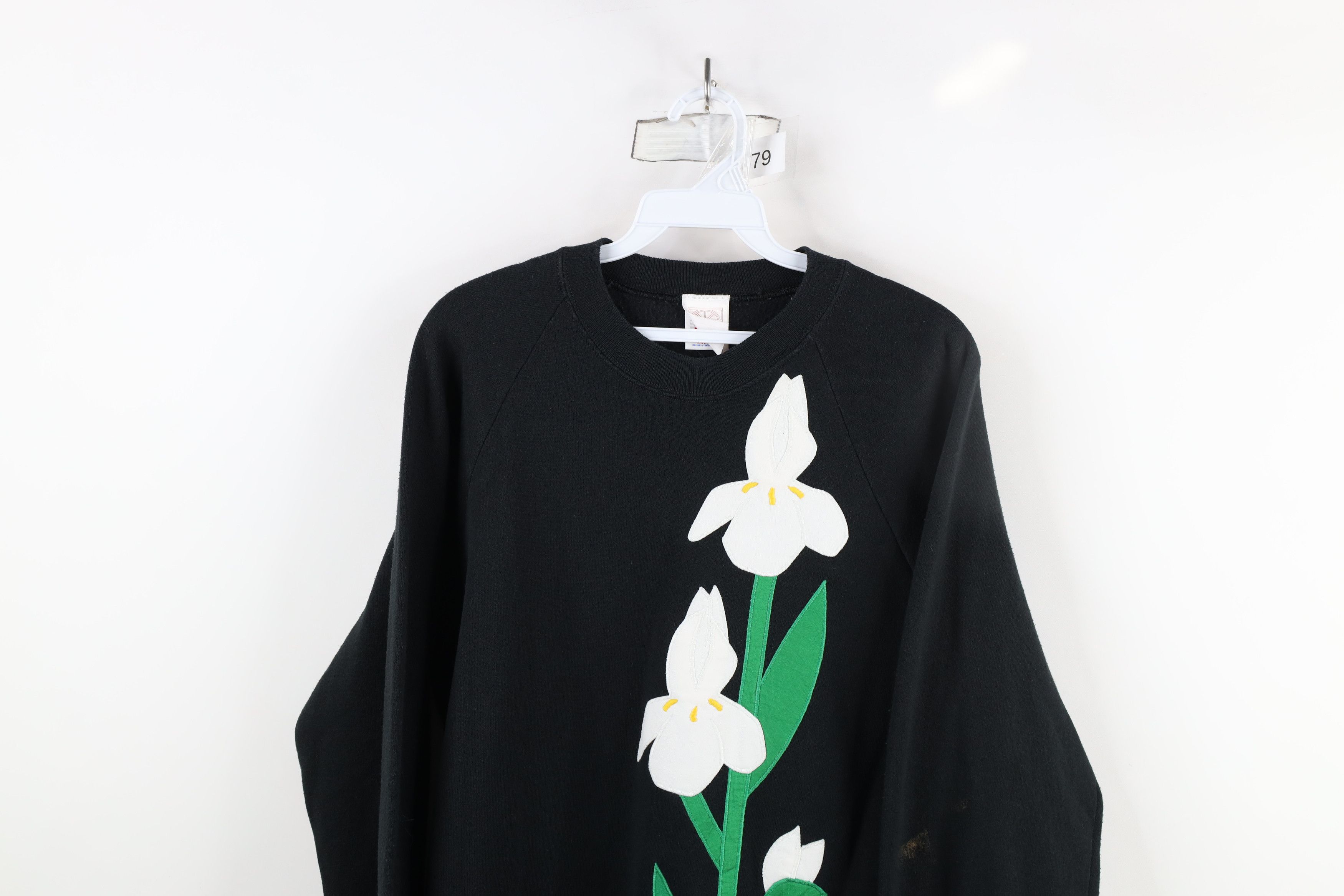 Vintage Vintage 90s Streetwear Flower Floral Crewneck Sweatshirt USA Size L / US 10 / IT 46 - 2 Thumbnail