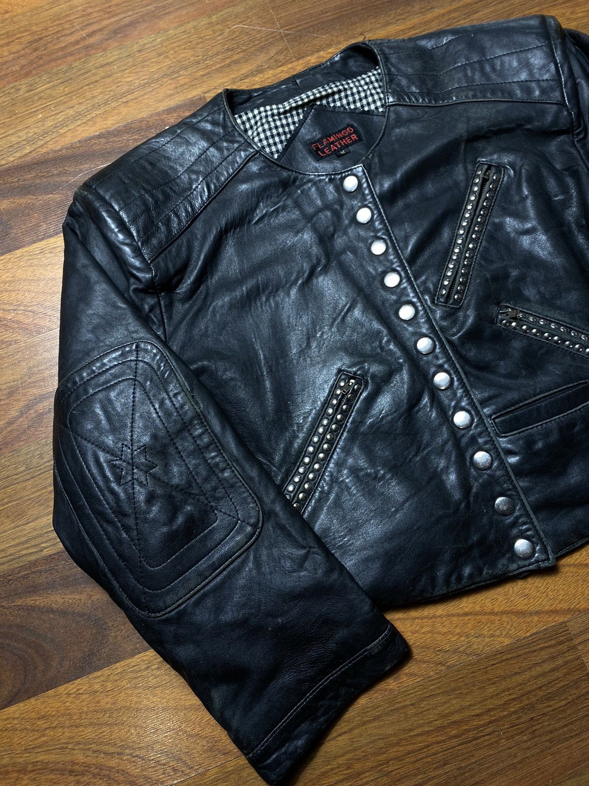 Leather Futuristic Vintage Japanese Style Flamingo Leather Jacket Size M / US 6-8 / IT 42-44 - 2 Thumbnail