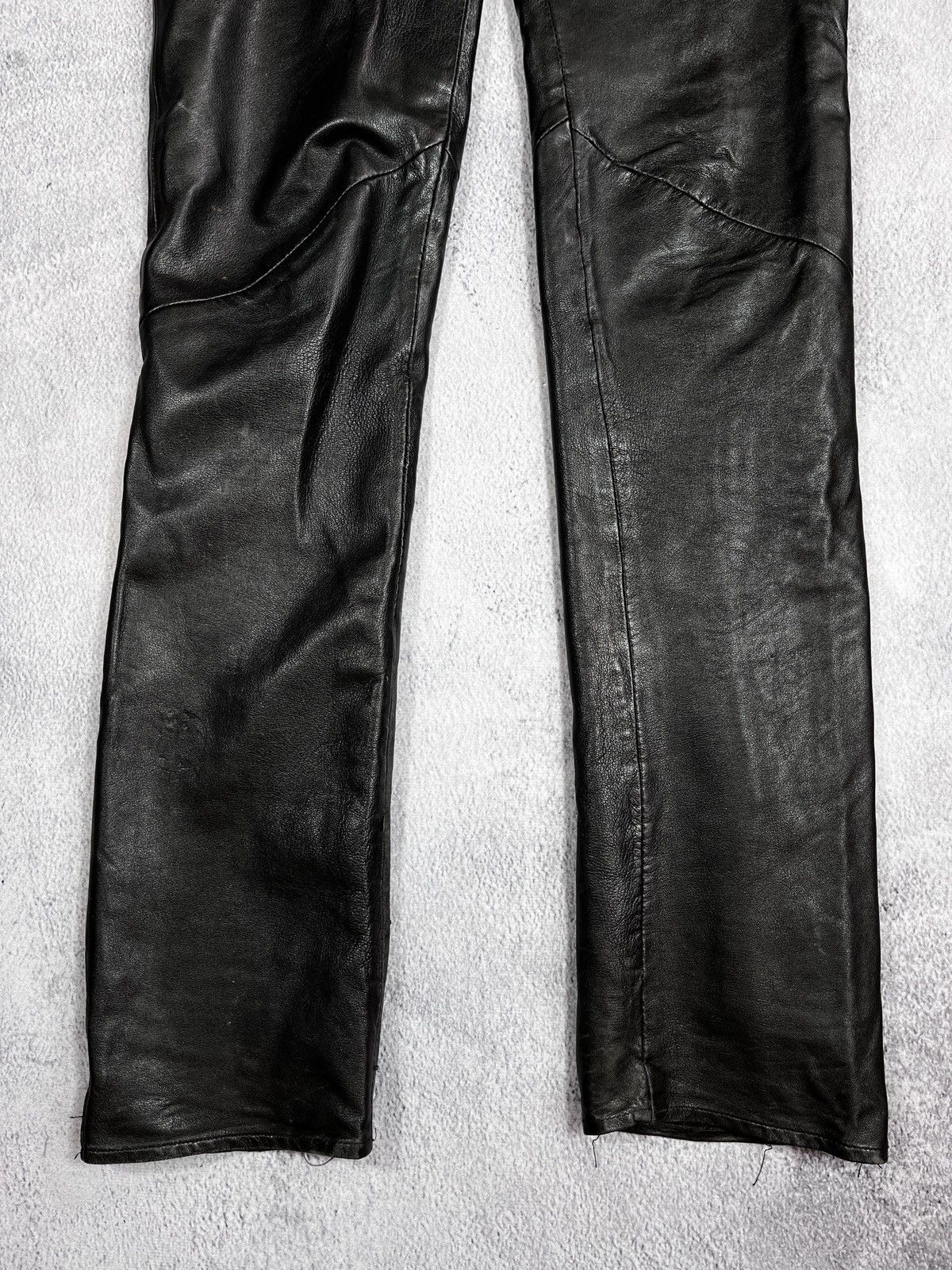 Leather × Vintage Vintage Y2K Leather pants biker opuim kadoya style size 4 Size 27" / US 4 / IT 40 - 3 Thumbnail