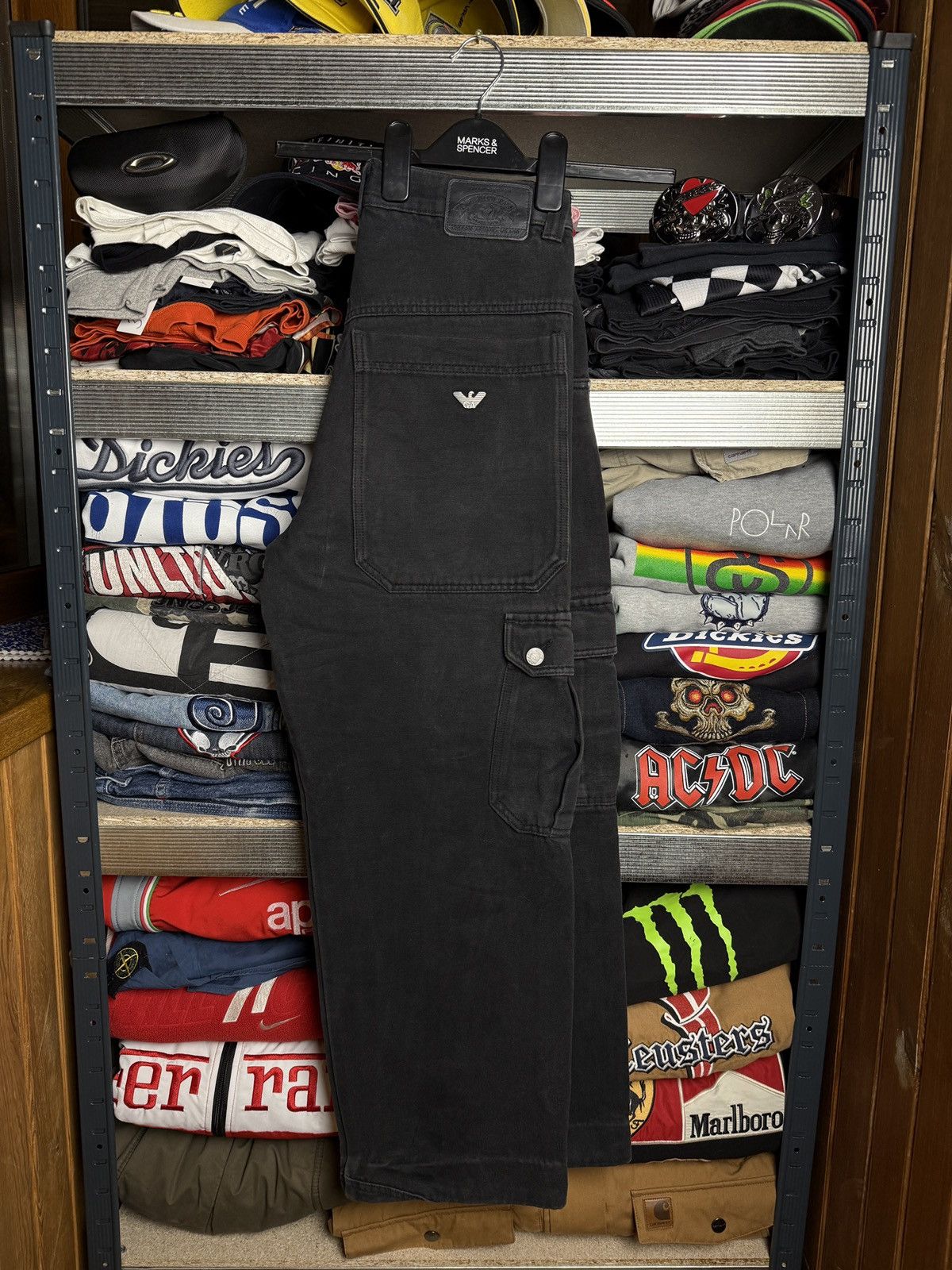 Armani Vintage Armani Jeans Metal Logo Black Denim Pants Size 32 Size US 32 / EU 48 - 3 Thumbnail