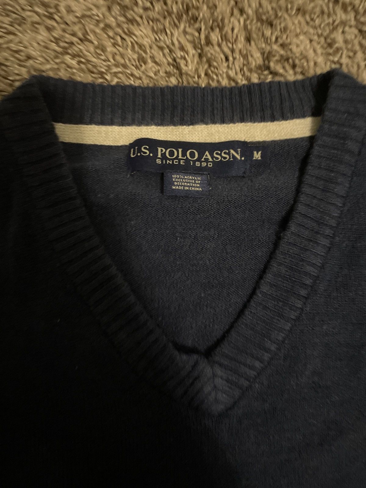 U.S. Polo Assn. Navy Blue polo Ralph Lauren V-neck Sweater Size US M / EU 48-50 / 2 - 3 Thumbnail