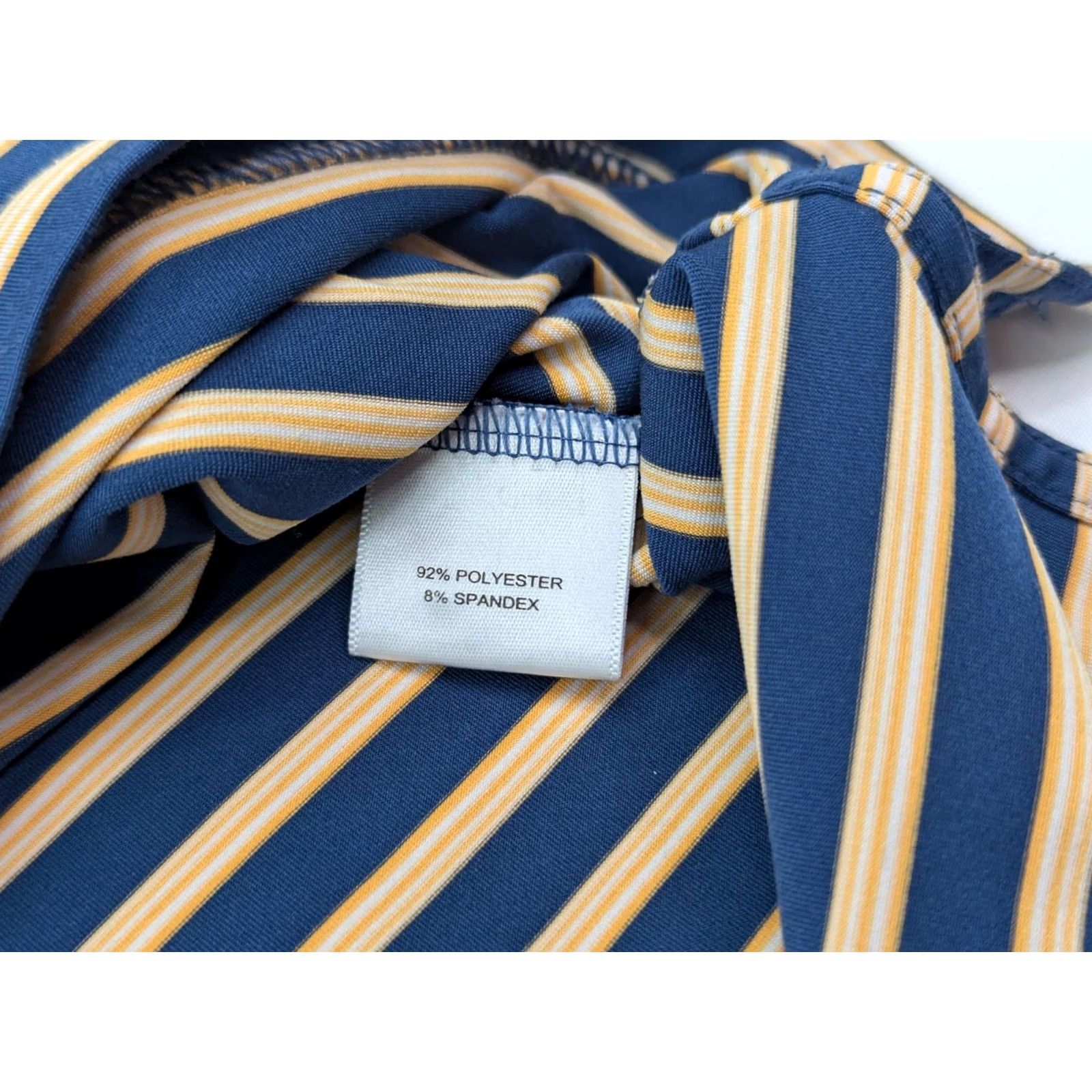 Peter Millar Peter Millar Summer Comfort Polo Shirt Men XL Striped Shark Tooth Golf EUC Yellow Blue Multicolor Polo Shirt Mens Size US XL / EU 56 / 4 - 4 Thumbnail