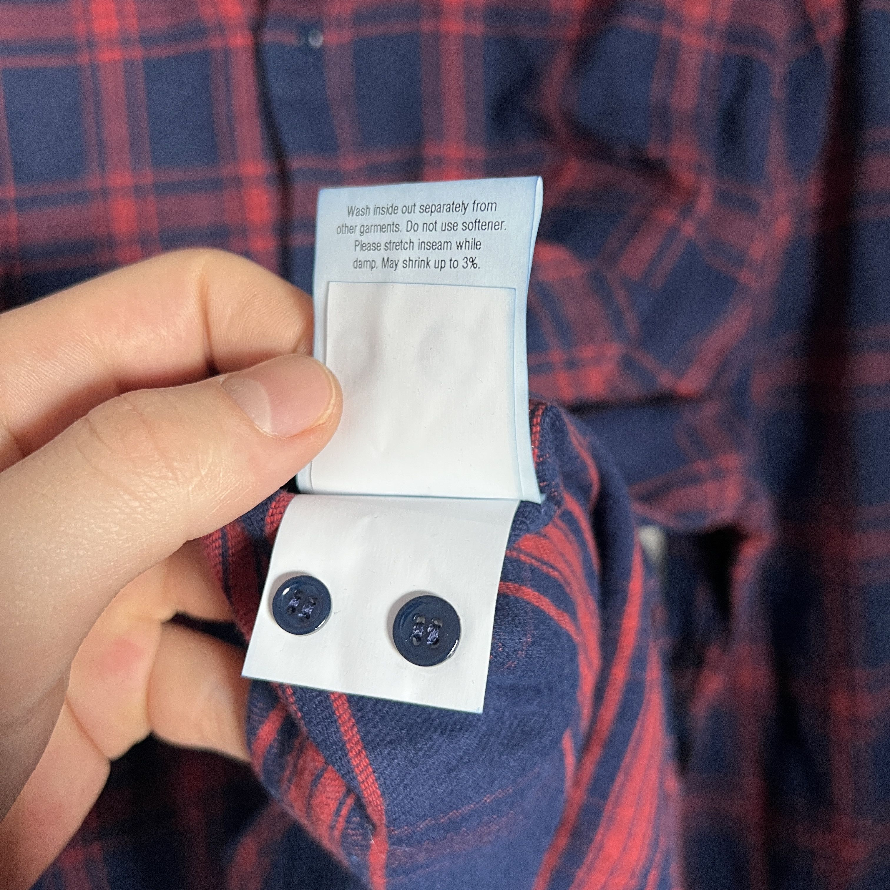 C.O.F. Studio Men's COF STUDIO BD FLANELL Indigo Blue Red Check Shirt Size US L / EU 52-54 / 3 - 10 Thumbnail