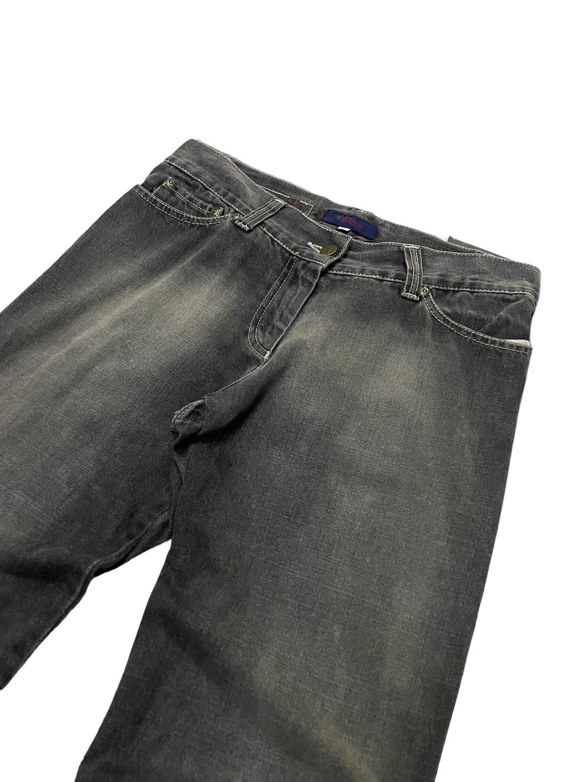 Designer × Kenzo × Vintage Vintage Kenzo Paris Mud Grey Flared Denim Pants Size US 30 / EU 46 - 5 Thumbnail