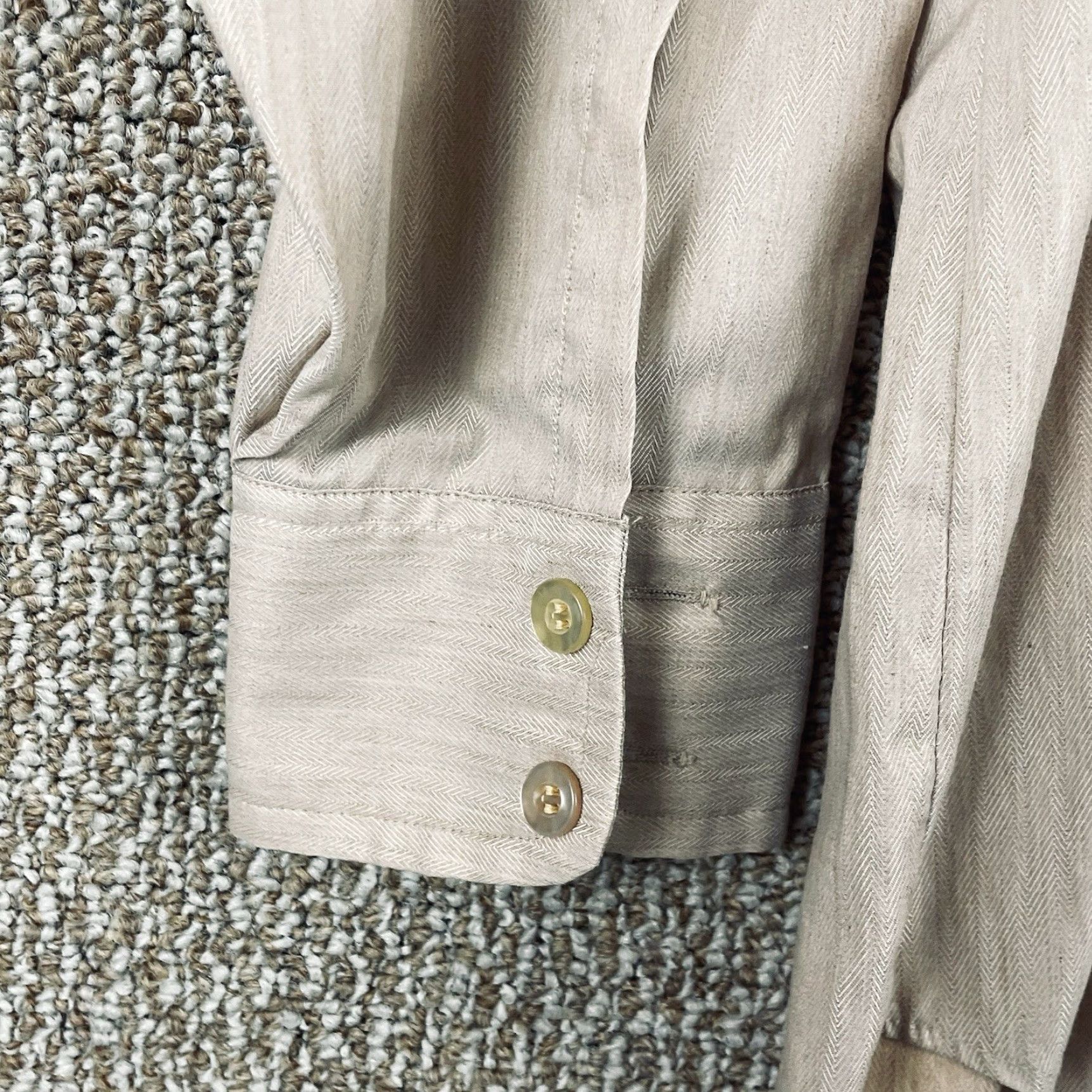 Sears VINTAGE Sears Shirt Mens 16.5 Button Down Perma-Prest Herringbone Weave 70s T729 Size US XL / EU 56 / 4 - 6 Thumbnail