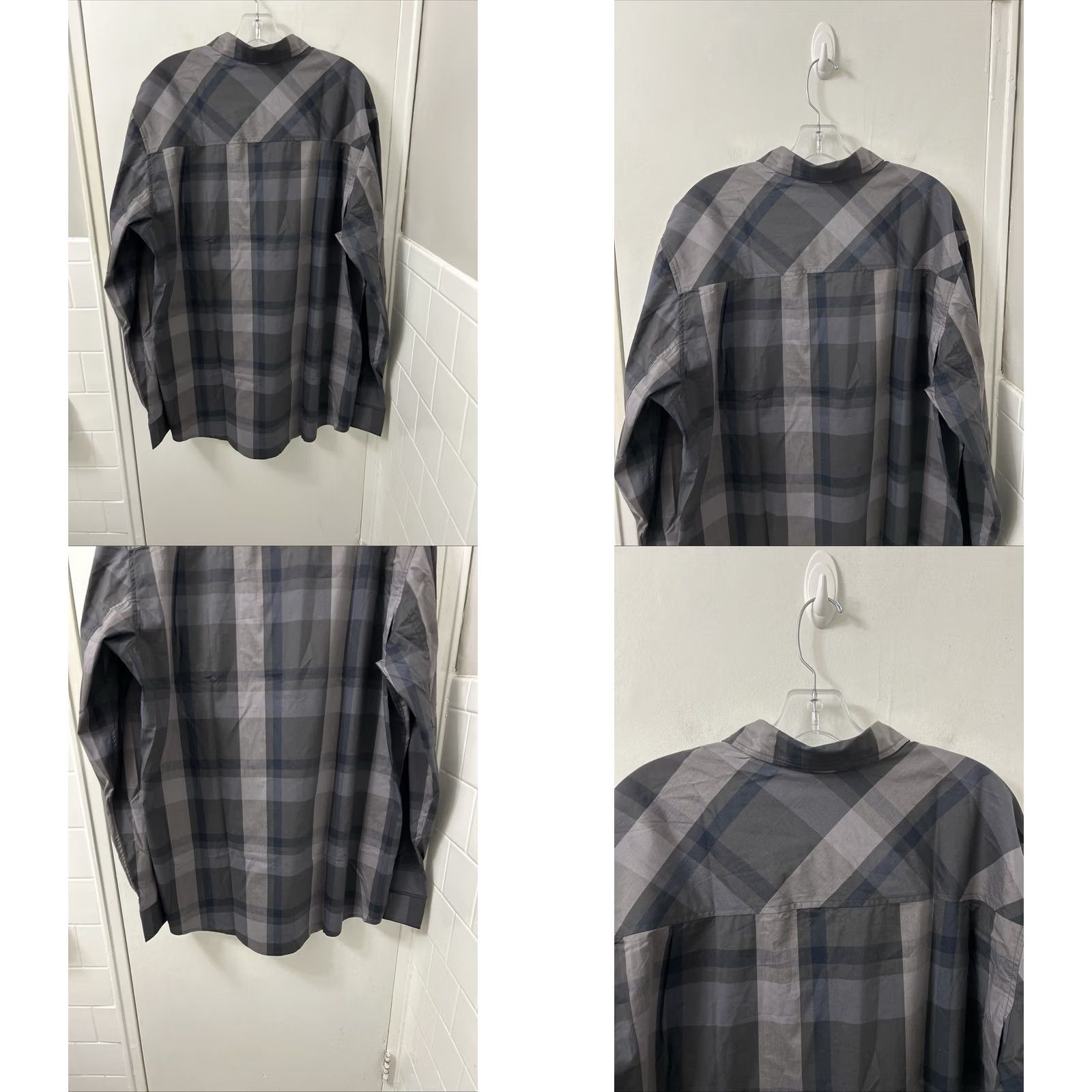 Vintage Red Bull Shirt Mens 2XL Gray Plaid Button Up Long Sleeve NWT Size US XXL / EU 58 / 5 - 8 Thumbnail