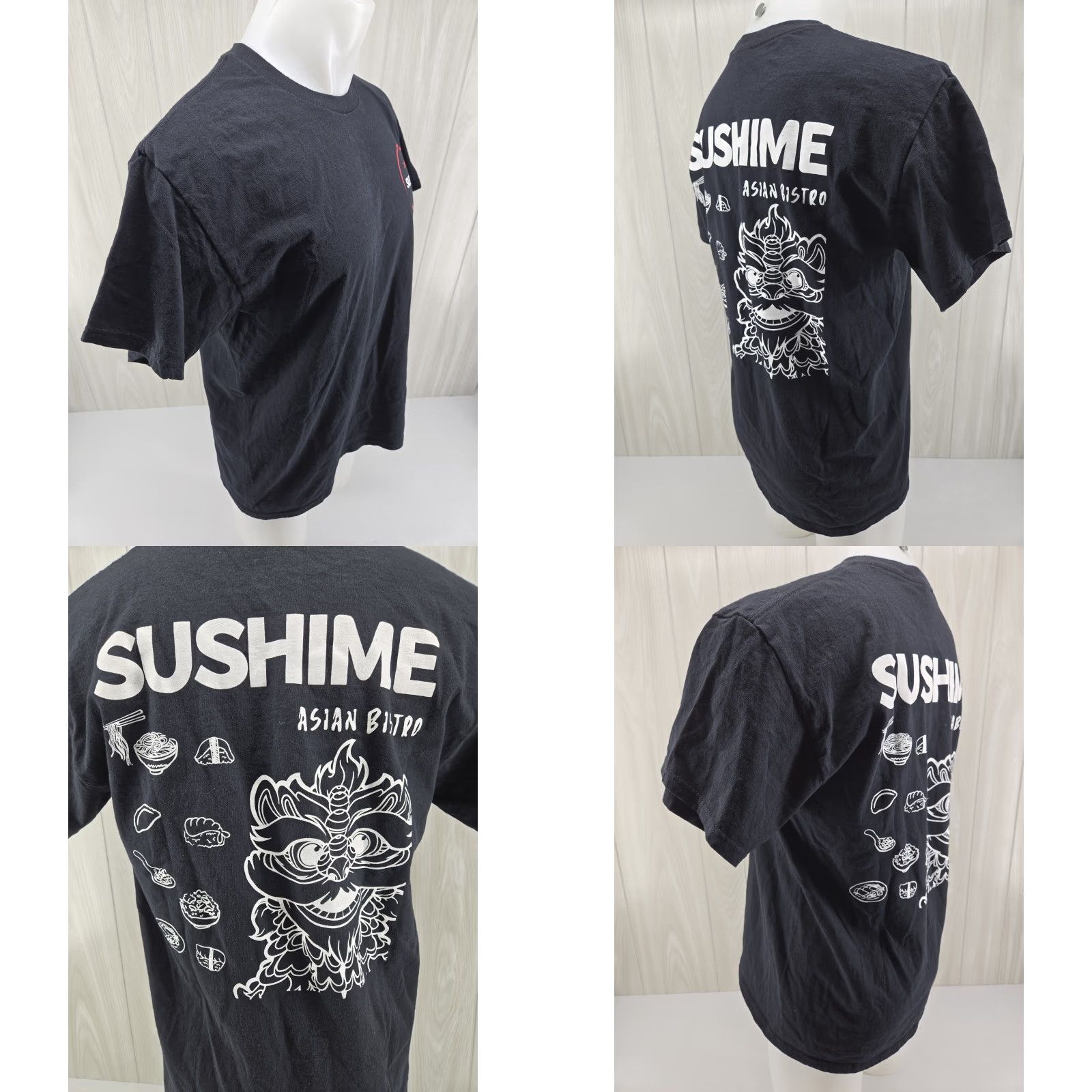 Vintage Gilden Sushi Sushime Asian Bistro T-Shirt Restaurant Black T Shirt Large Mens Short Sleeve Graphic Tee All Seasons Regular Fit 100% Cotton Size US L / EU 52-54 / 3 - 8 Thumbnail