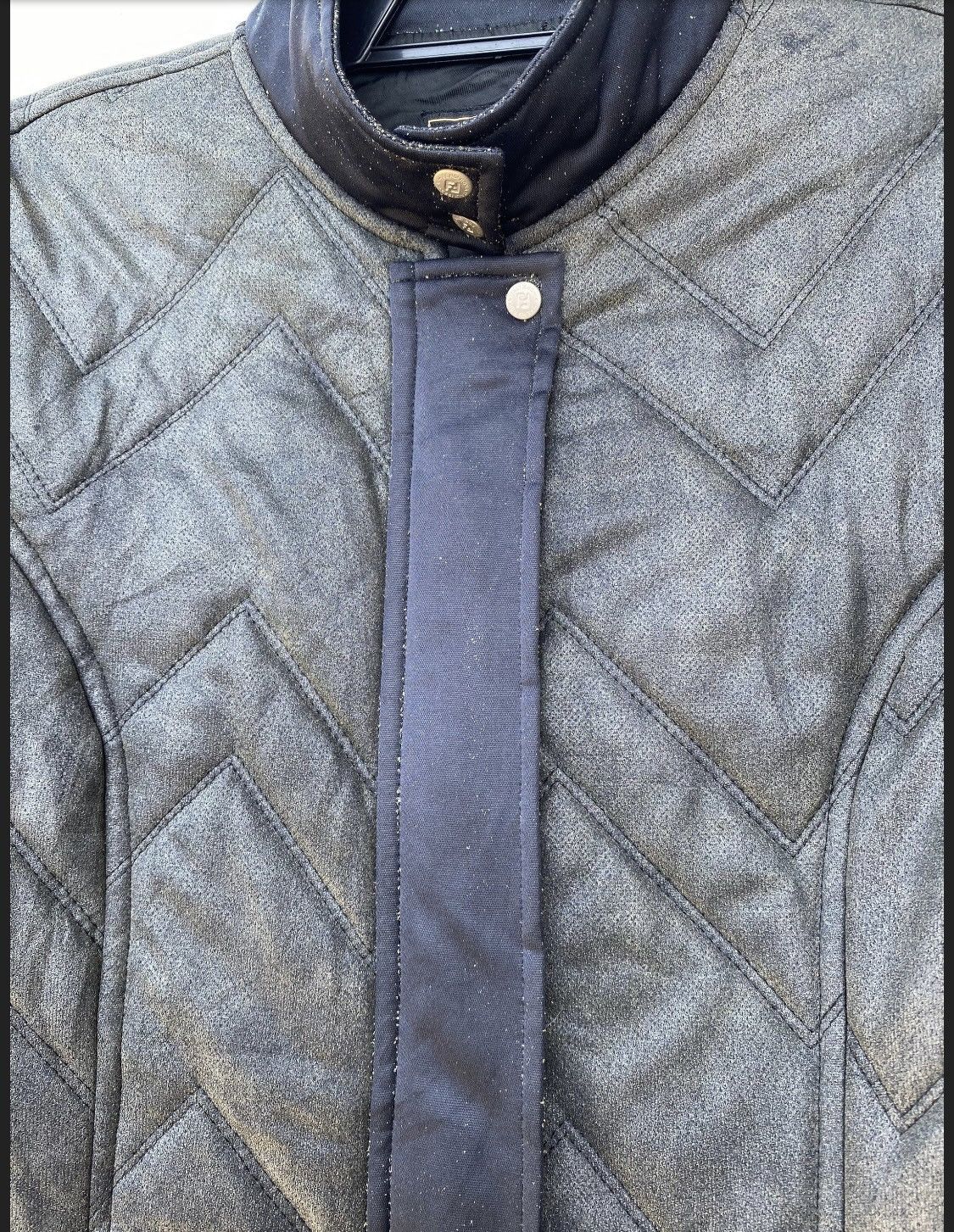 Fendi × Vintage Vtg 90s Fendi Jeans quilted design down jacket zip up Size M / US 6-8 / IT 42-44 - 3 Thumbnail