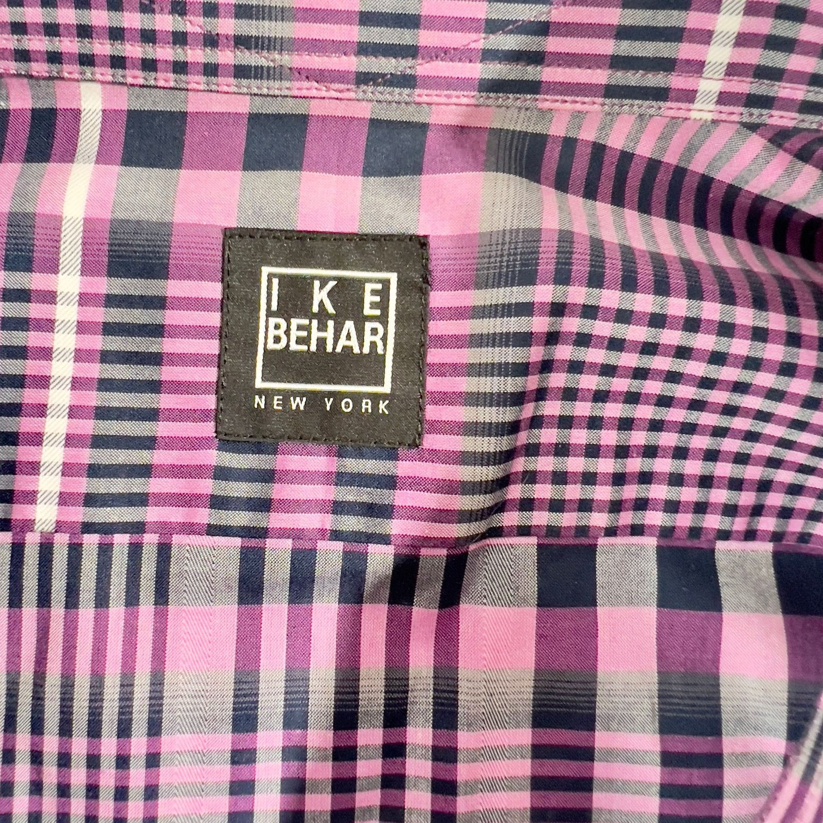 Ike Behar Ike Behar New York Button Shirt Men's XL Purple Grey Check Size US XL / EU 56 / 4 - 2 Thumbnail