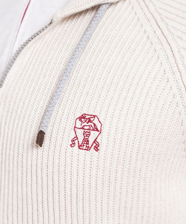 Brunello Cucinelli o1w1db10924 Cashmere Sweatshirt in Netural Size US XXL / EU 58 / 5 - 6 Thumbnail