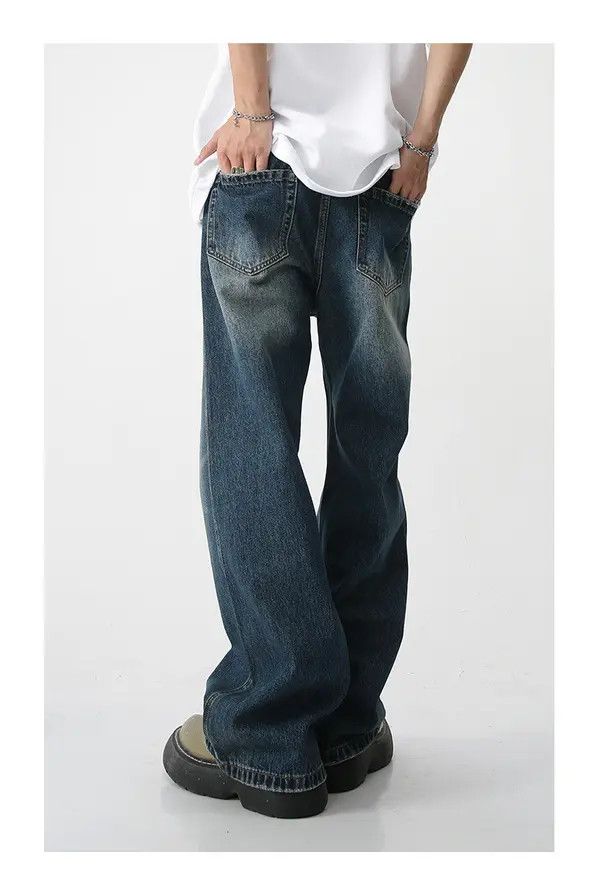 Japanese Brand Vintage washed distressed loose wide-leg jeans Size US 32 / EU 48 - 6 Thumbnail