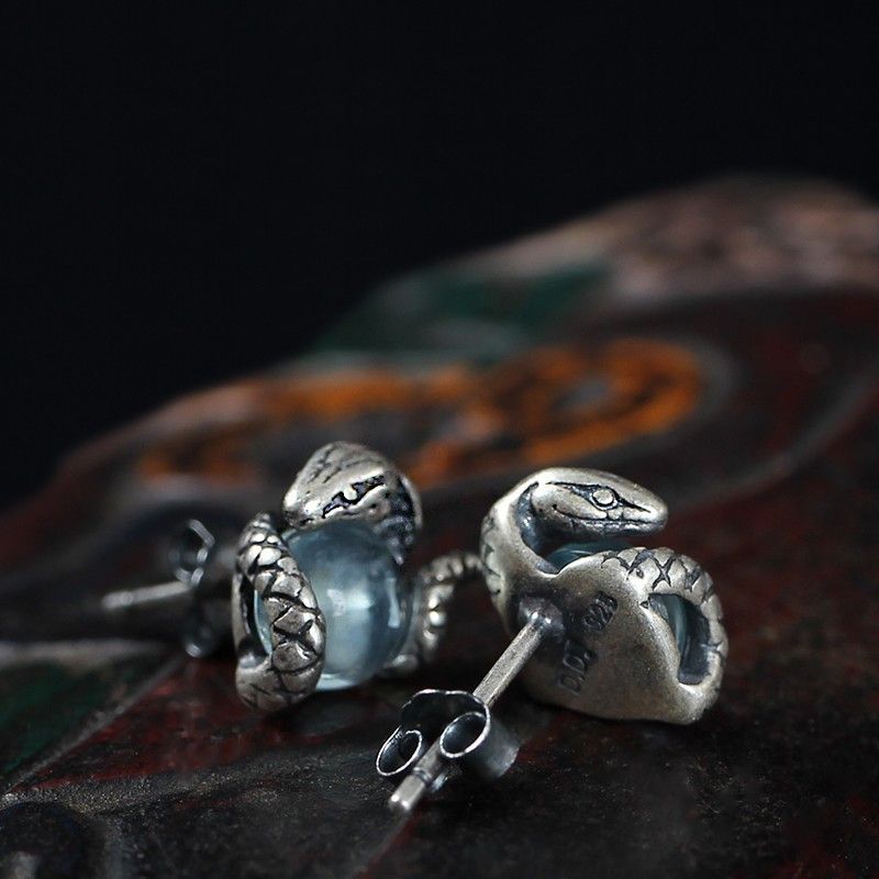 Jewelry Snake Future Earrings One Pairs Chrome Jewelry Size ONE SIZE - 2 Thumbnail
