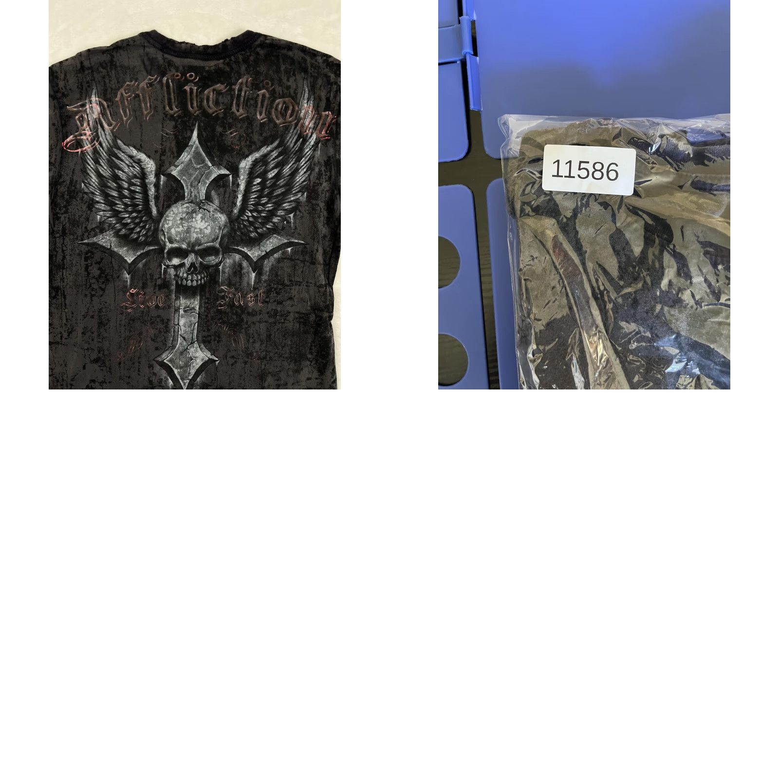 Affliction VINTAGE Affliction T-Shirt Mens Large Black Skull Wings Cross Live Fast Goth Y2K Size US L / EU 52-54 / 3 - 9 Thumbnail