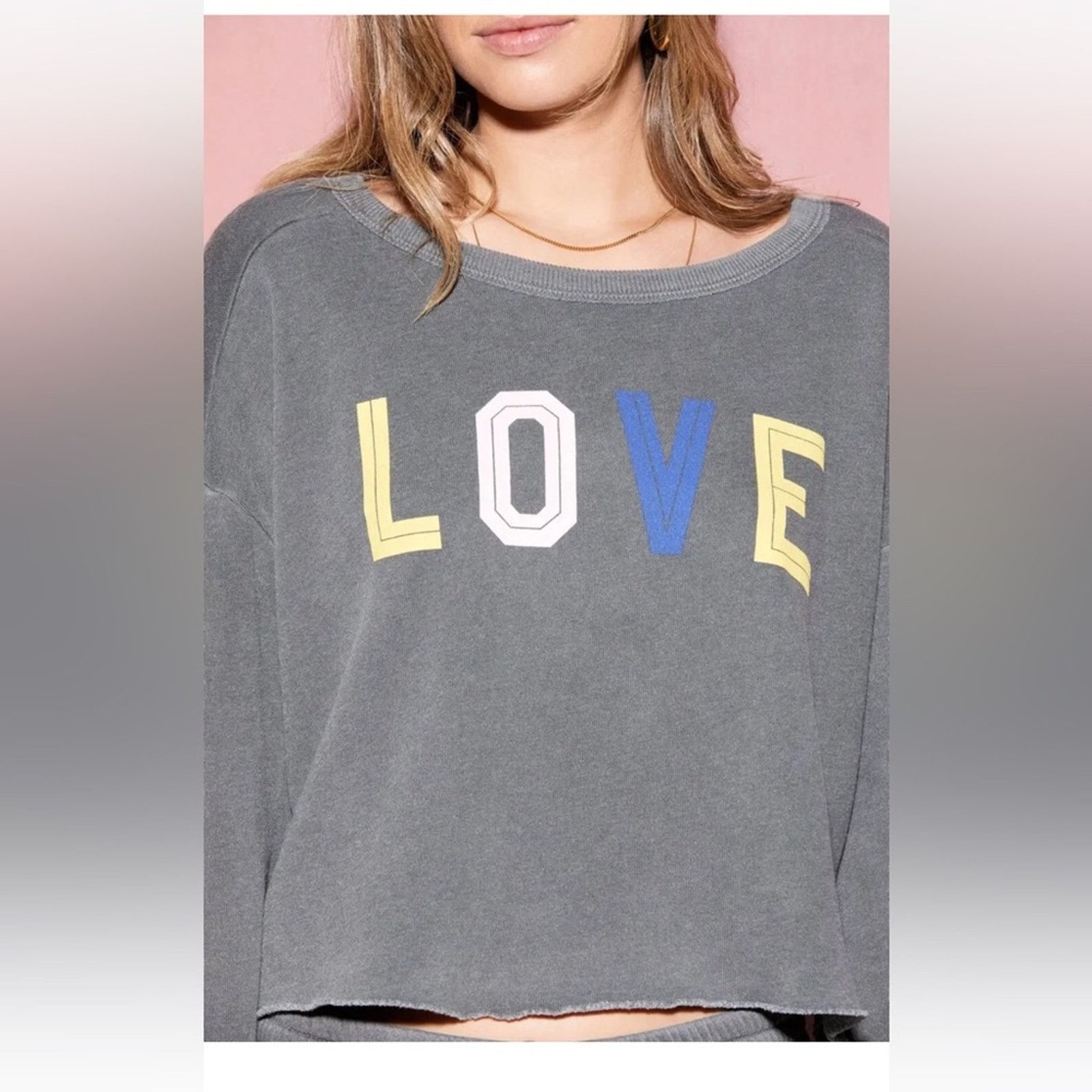 Wildfox Wildfox Flora Love Cropped Sweatshirt, NEW flawed Small Size S / US 4 / IT 40 - 1 Thumbnail
